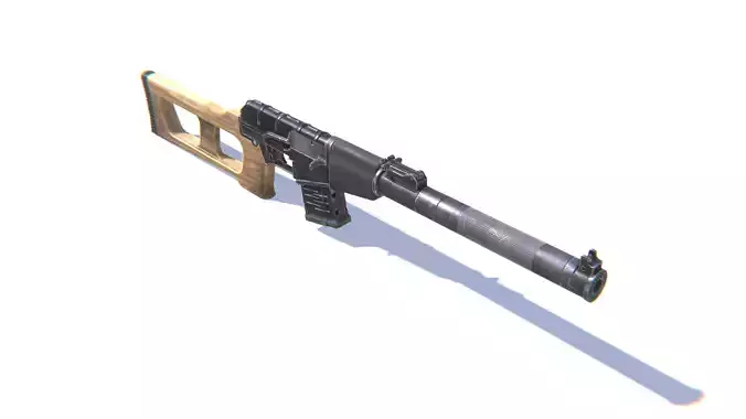 Special OPS Sniper Rifle VSS Vintorez Low-poly 3D model