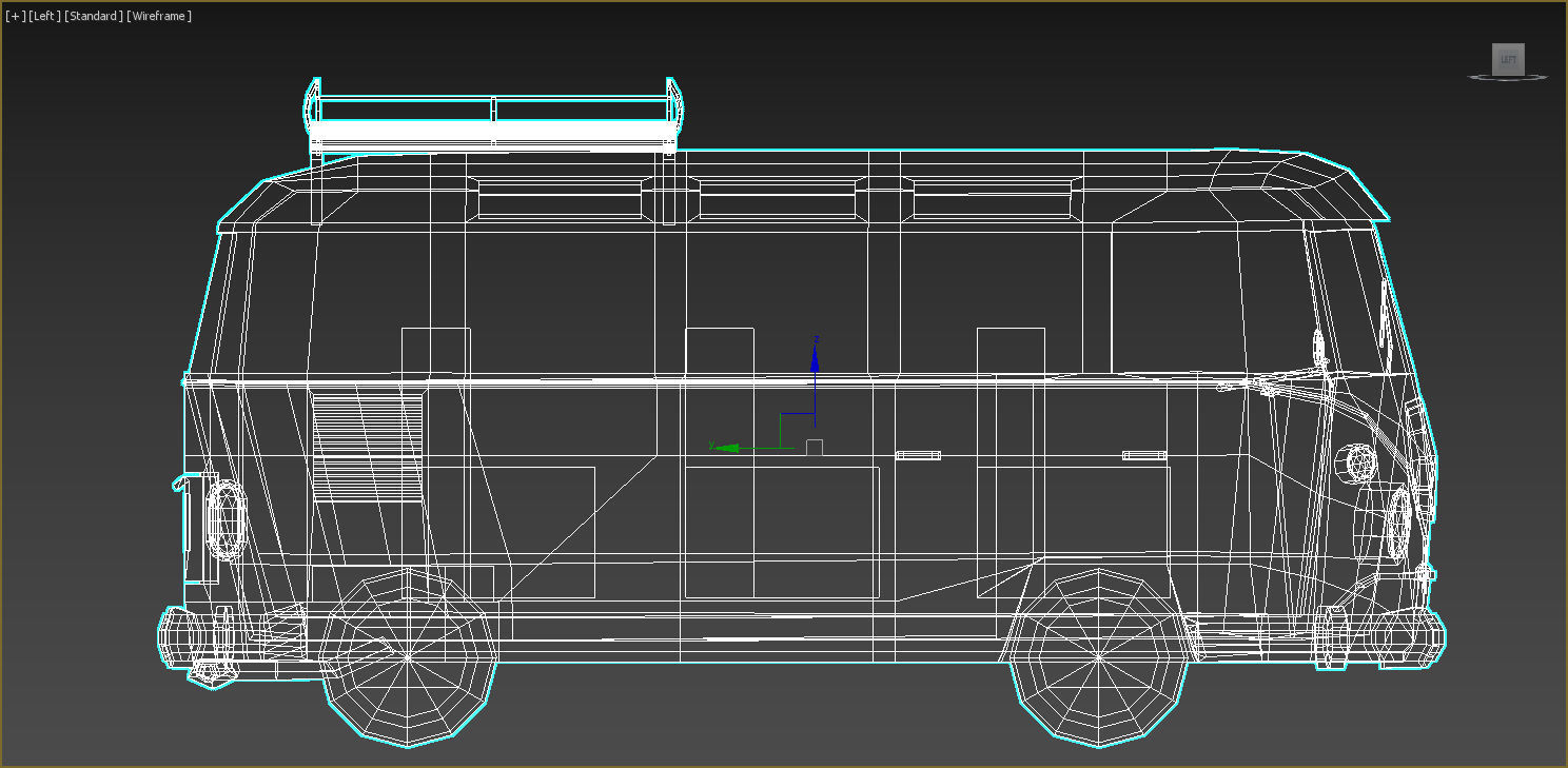 Low-Poly Cartoon VW Transporter Bus Low-poly 3D model_14