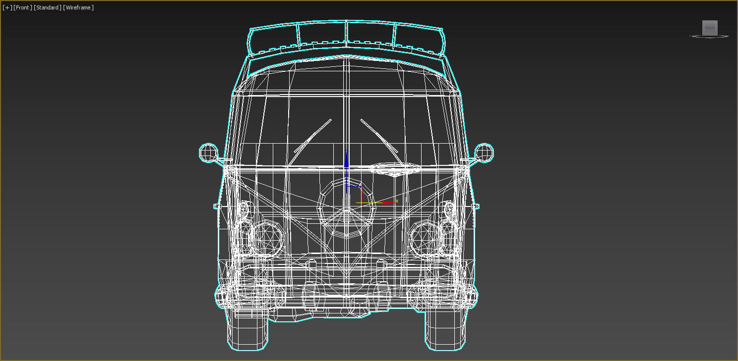 Low-Poly Cartoon VW Transporter Bus Low-poly 3D model_13