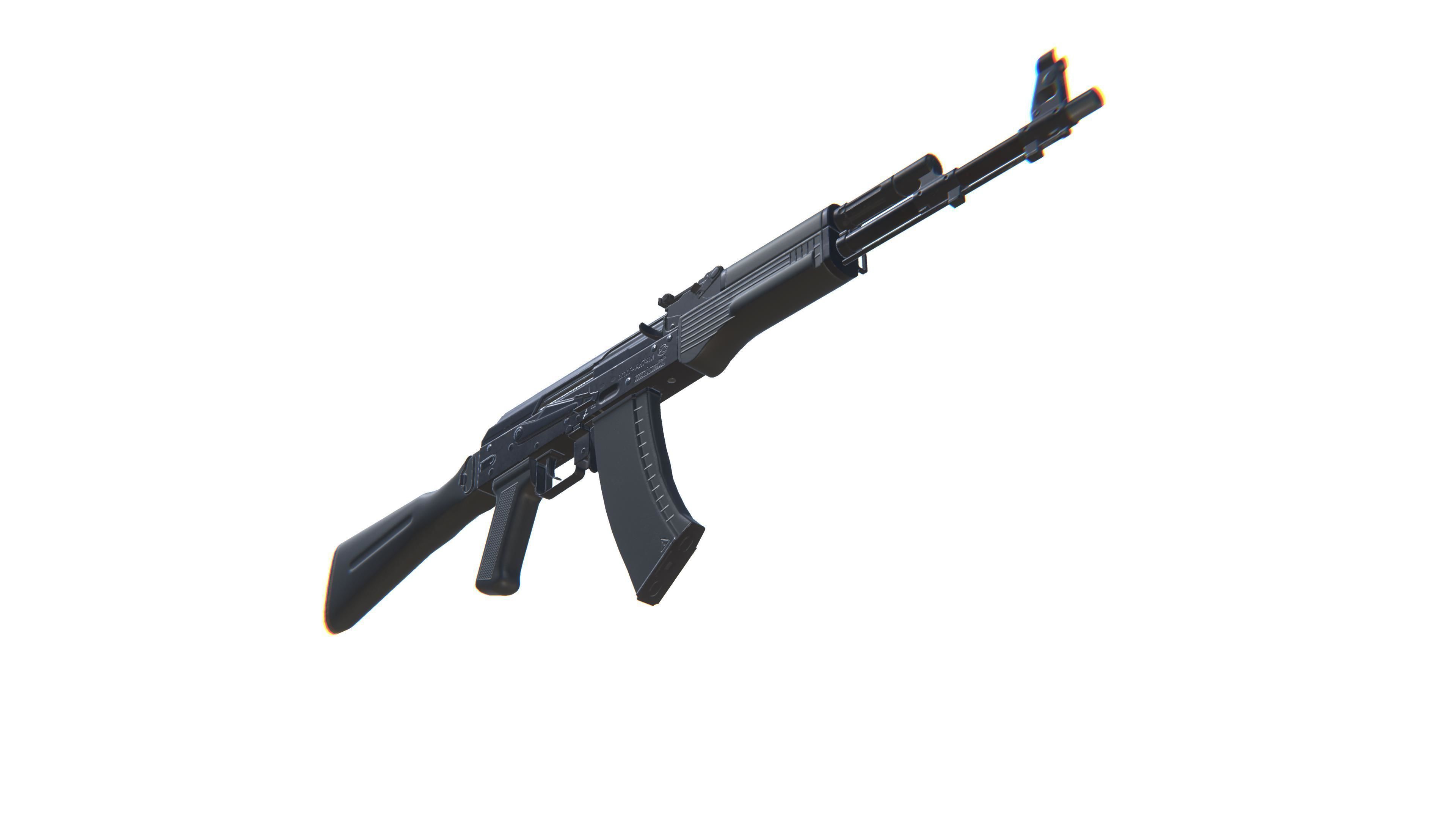 Assault Rifle AK-74M Low-poly 3D model_10