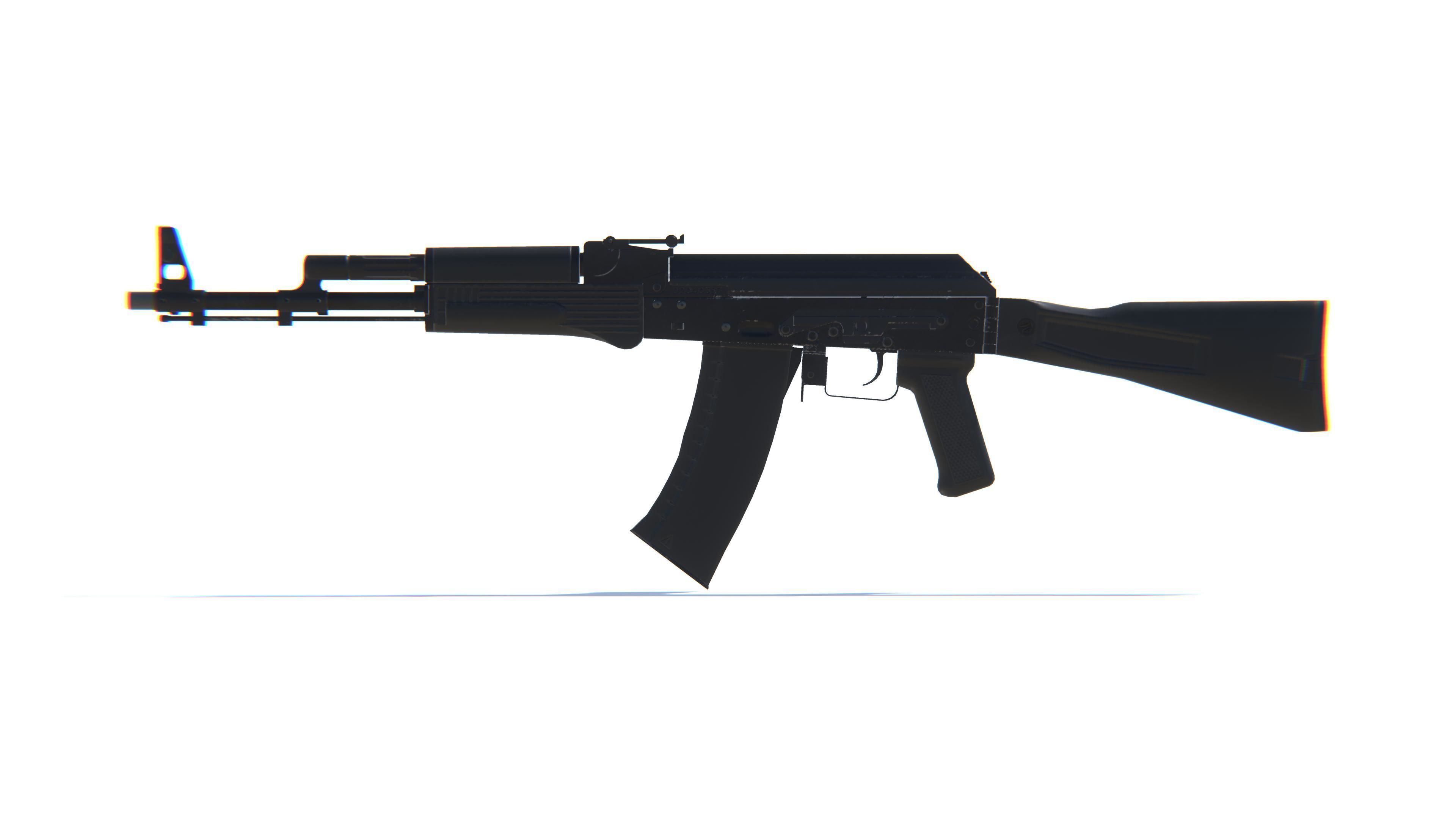 Assault Rifle AK-74M Low-poly 3D model_21