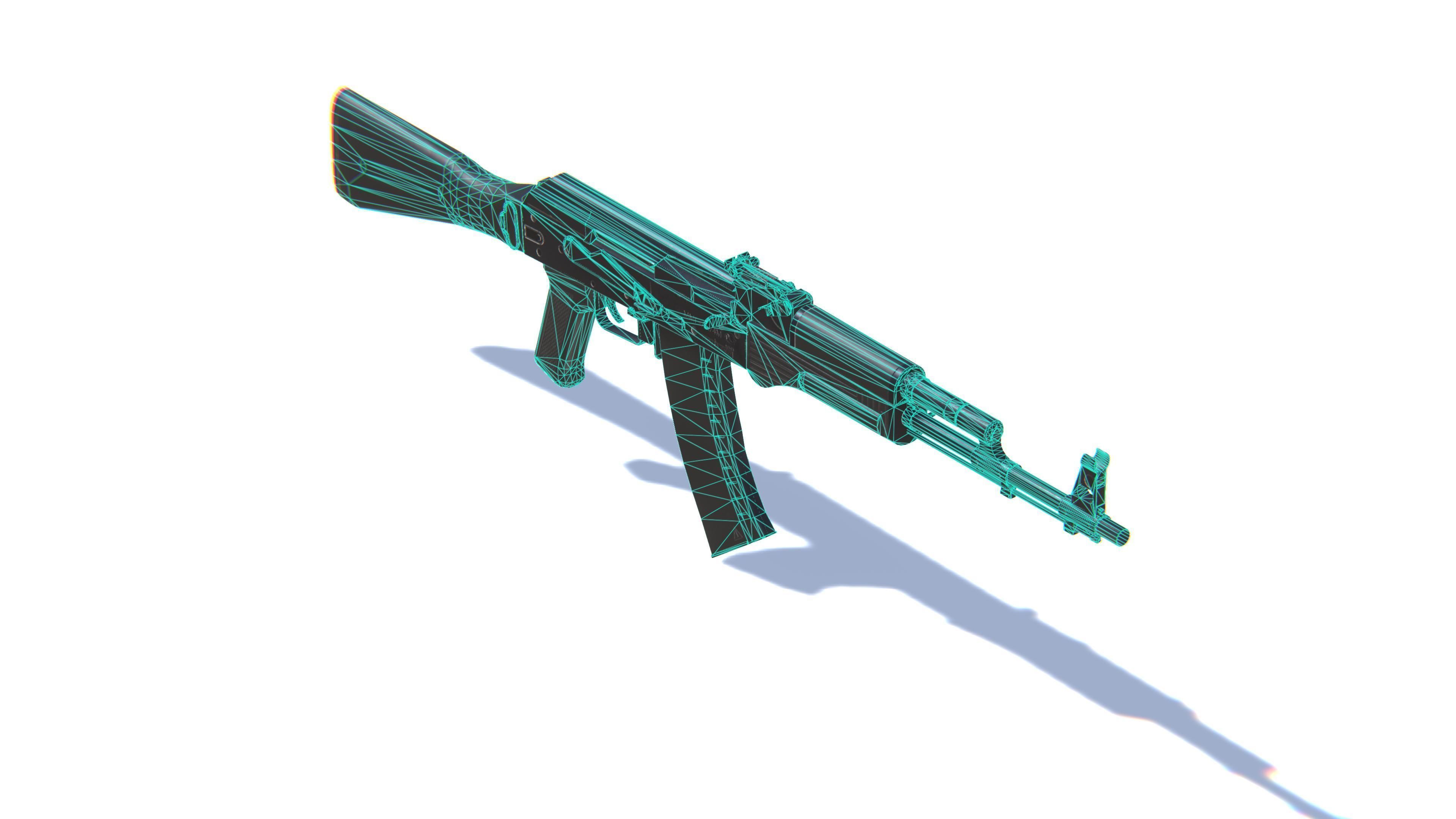 Assault Rifle AK-74M Low-poly 3D model_26