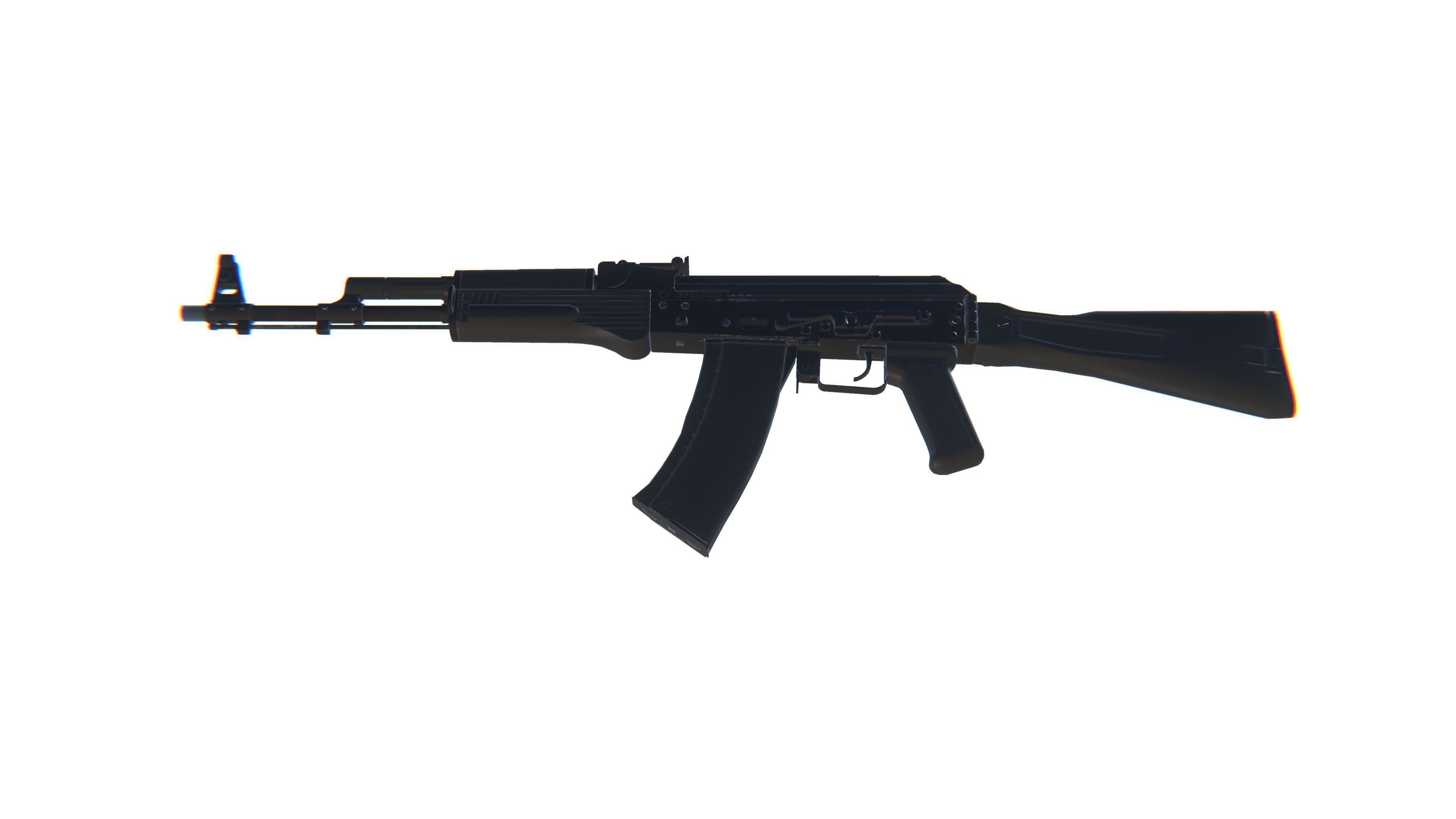 Assault Rifle AK-74M Low-poly 3D model_15
