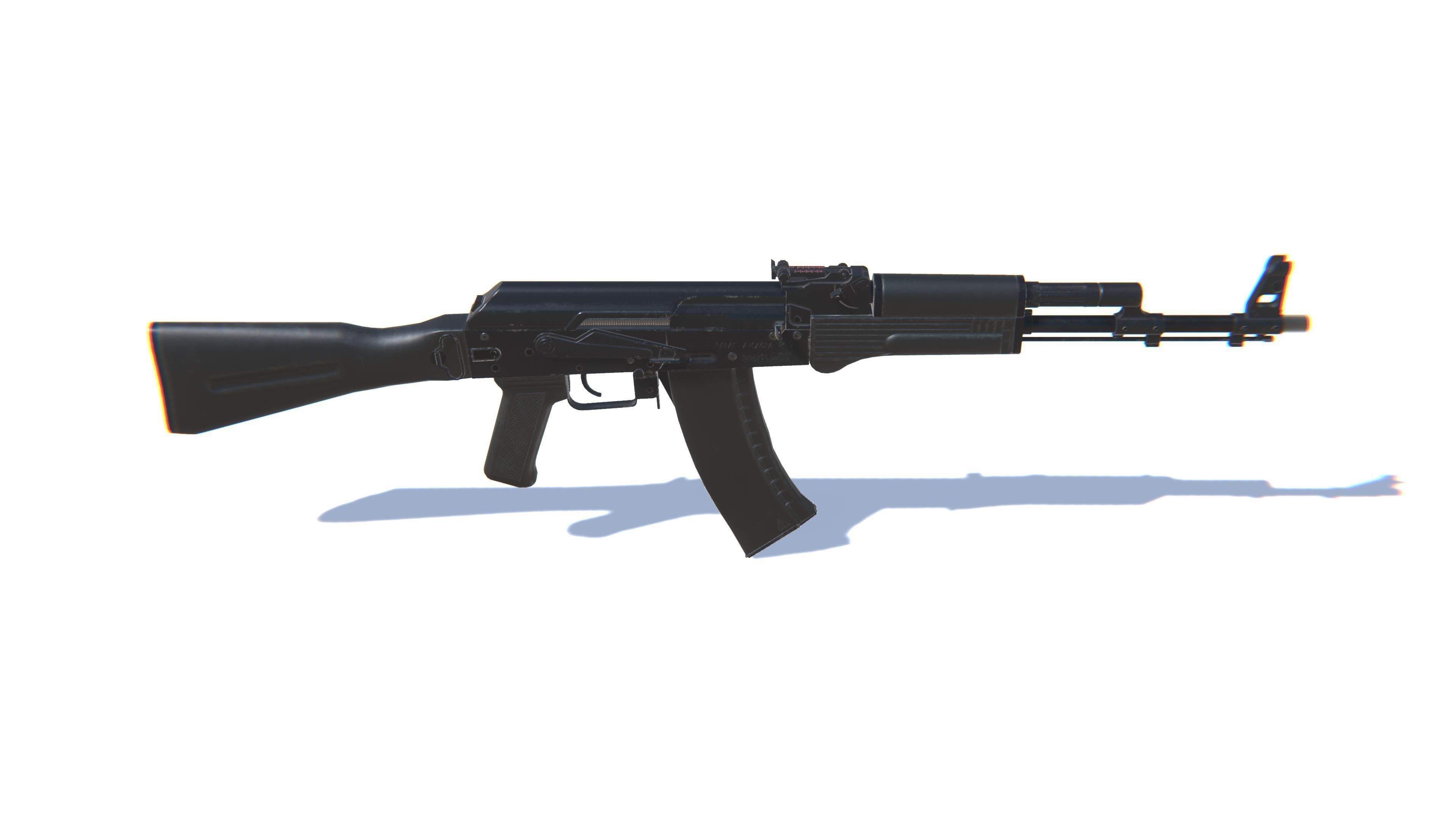 Assault Rifle AK-74M Low-poly 3D model_2