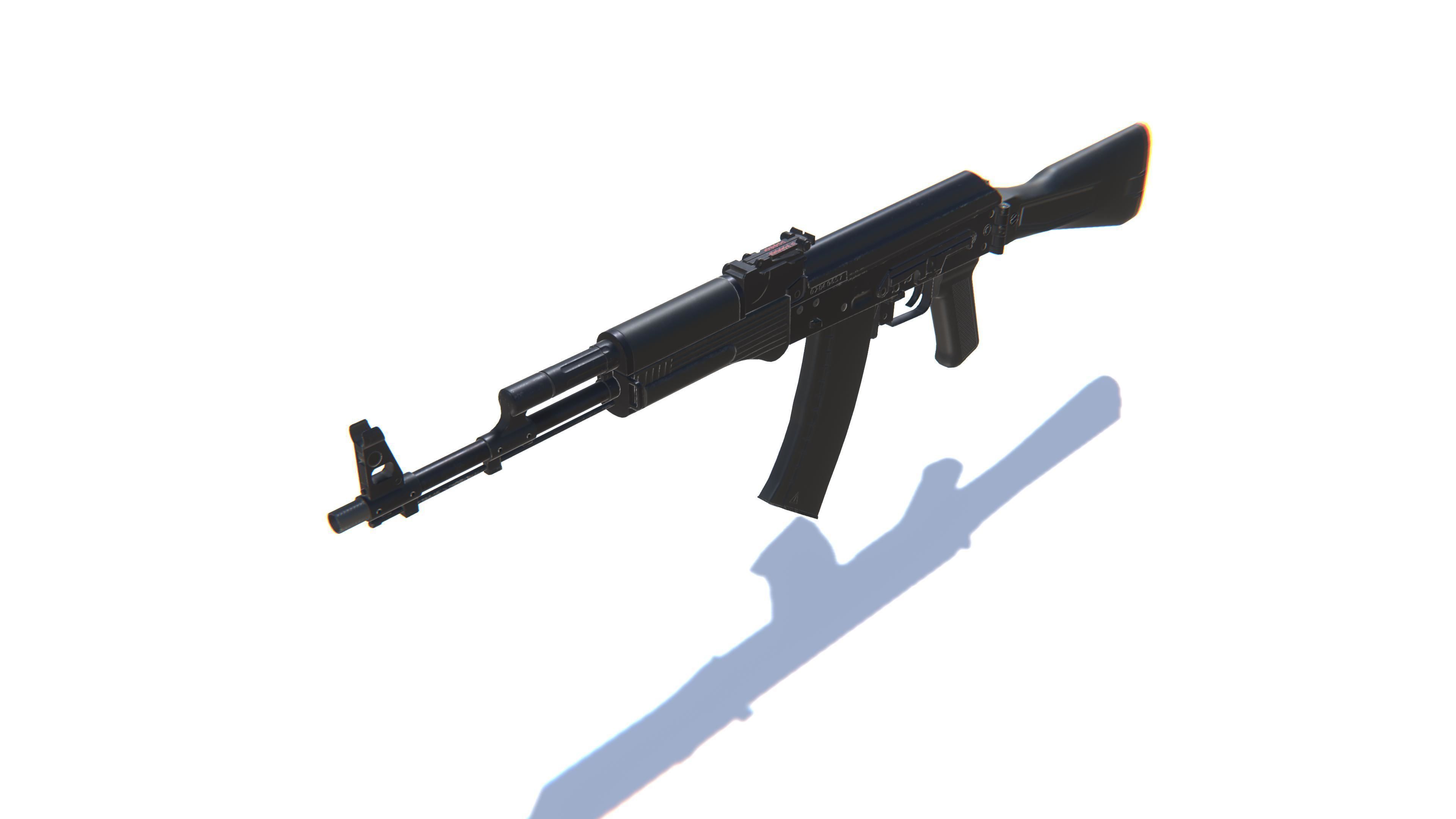 Assault Rifle AK-74M Low-poly 3D model_7