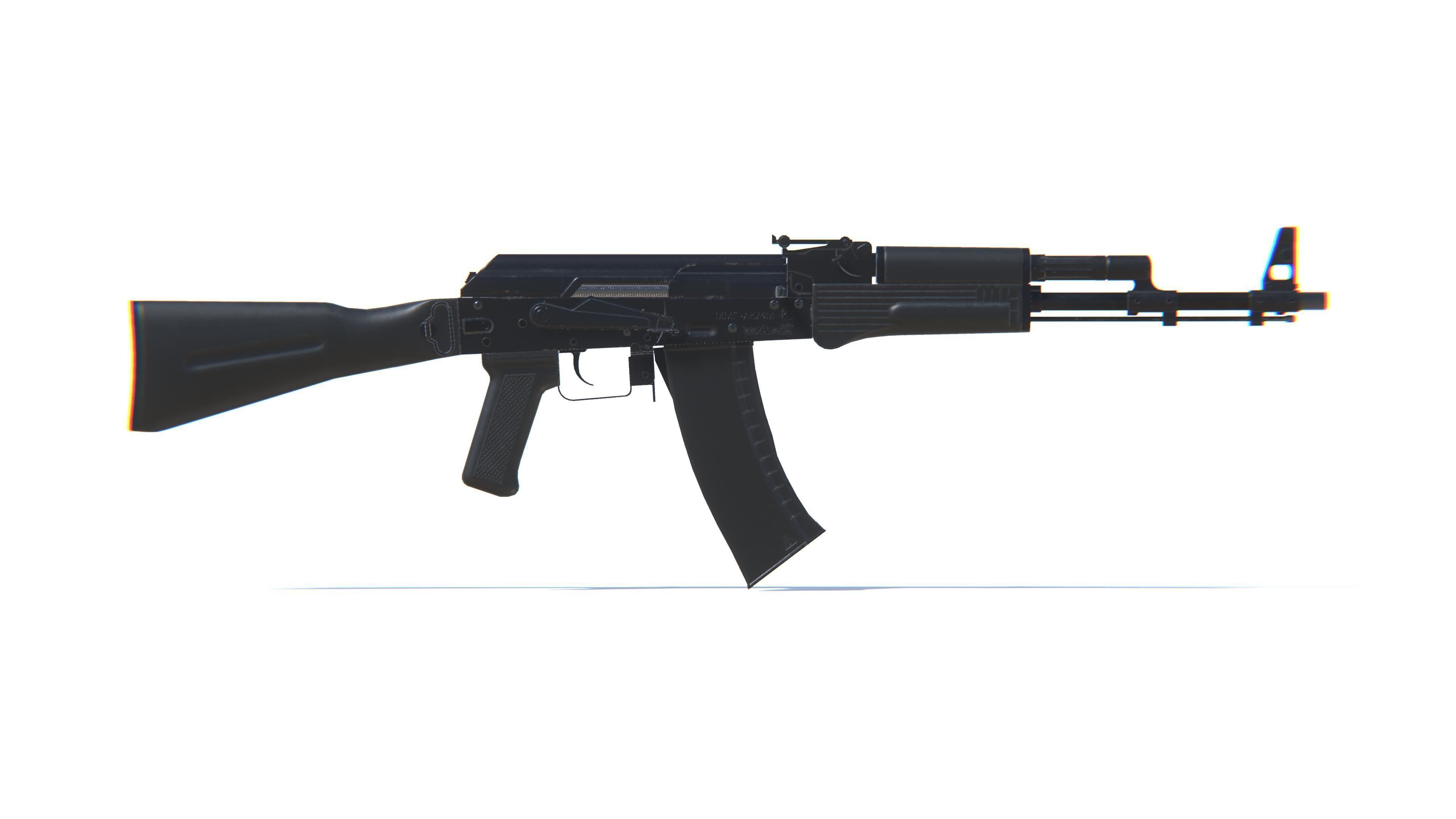 Assault Rifle AK-74M Low-poly 3D model_19