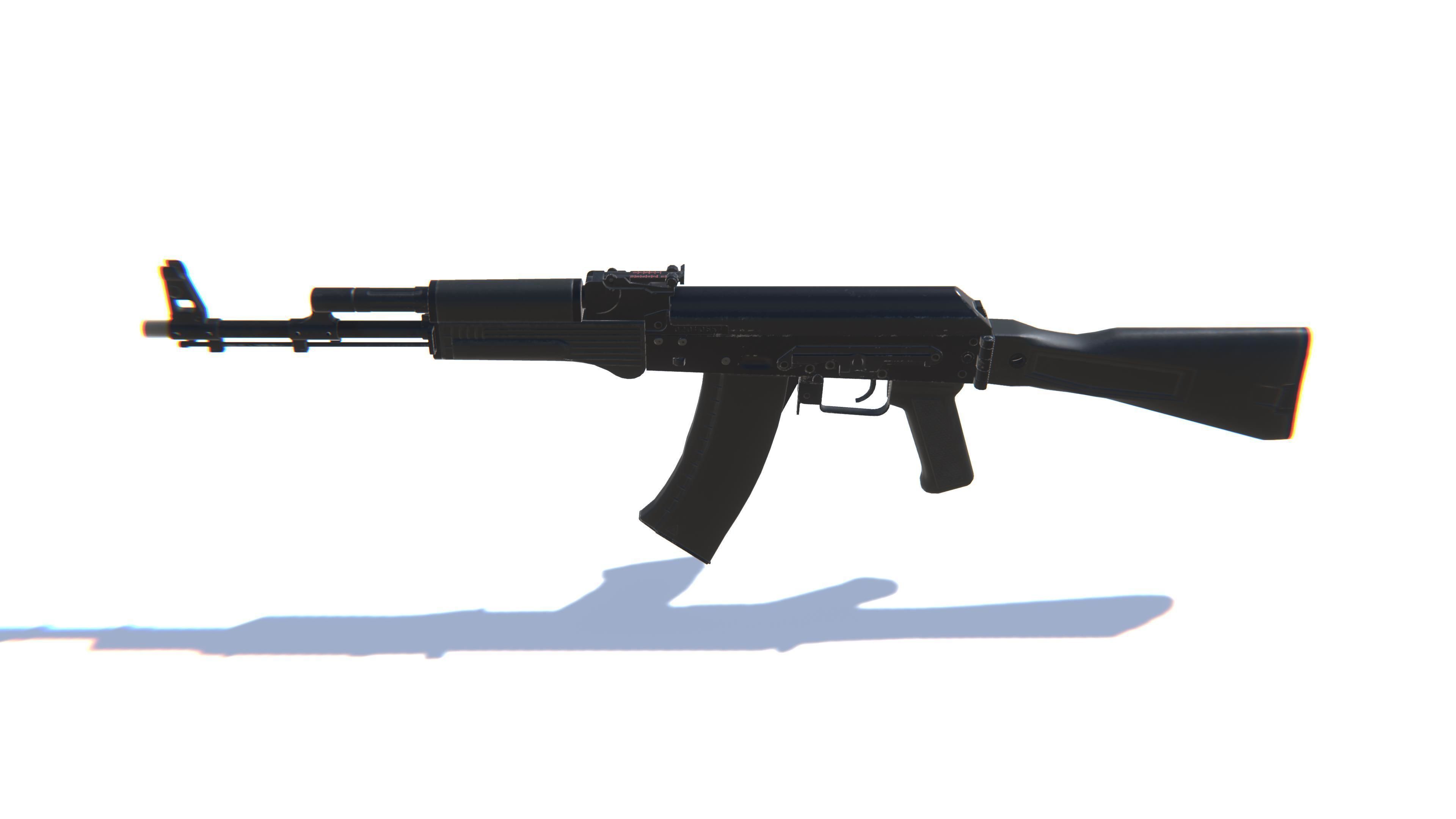 Assault Rifle AK-74M Low-poly 3D model_6