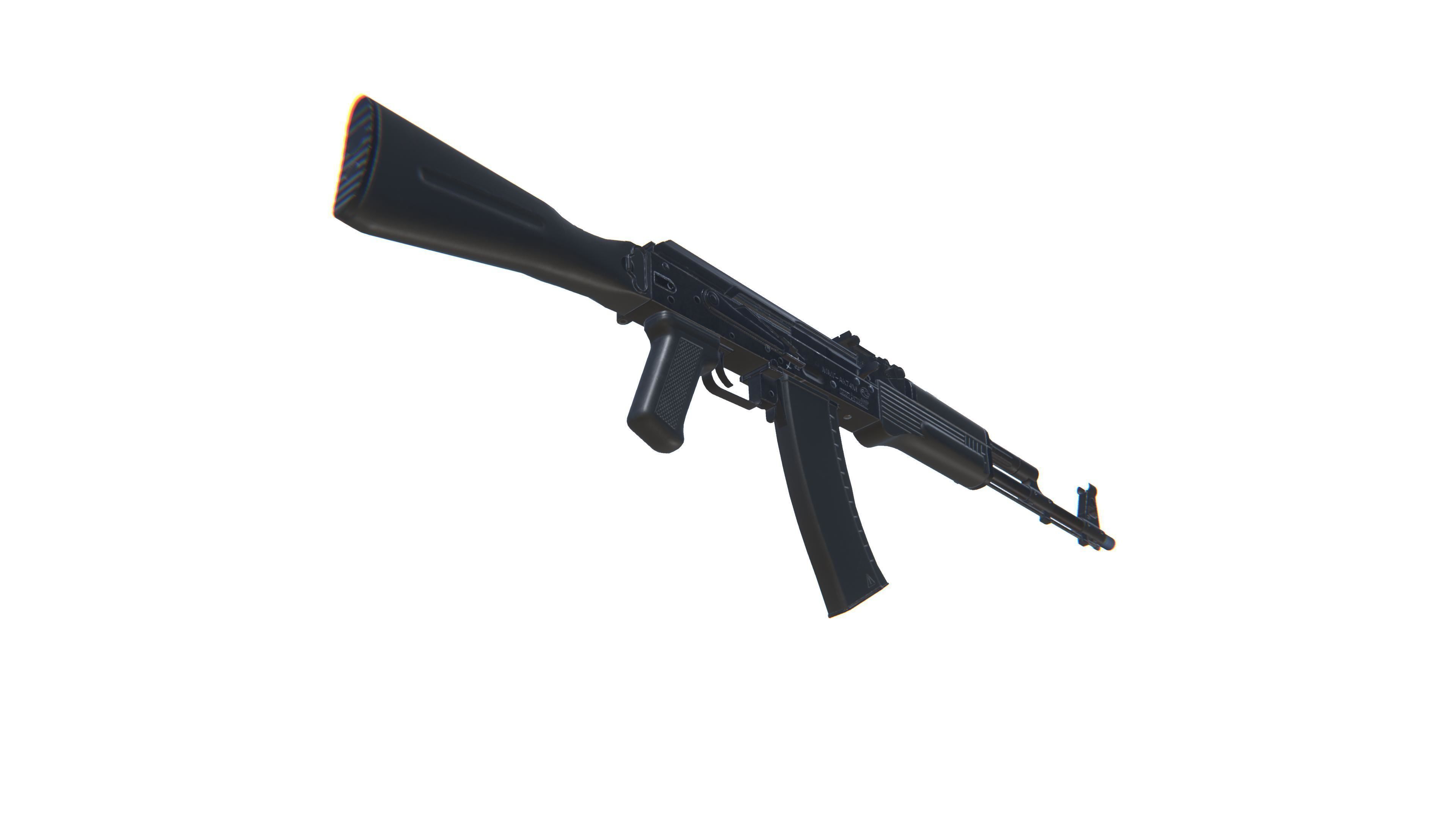 Assault Rifle AK-74M Low-poly 3D model_12