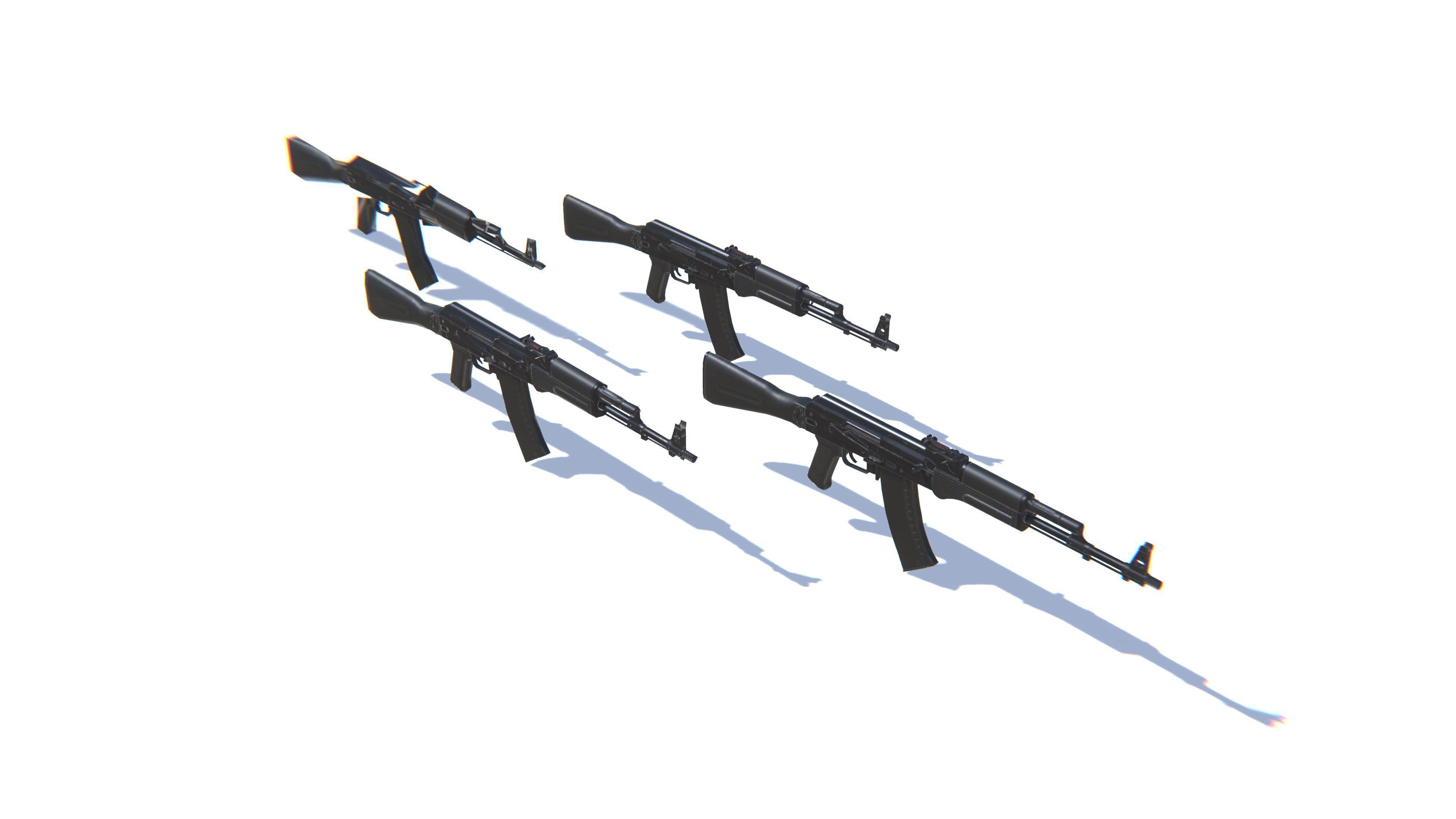 Assault Rifle AK-74M Low-poly 3D model_24