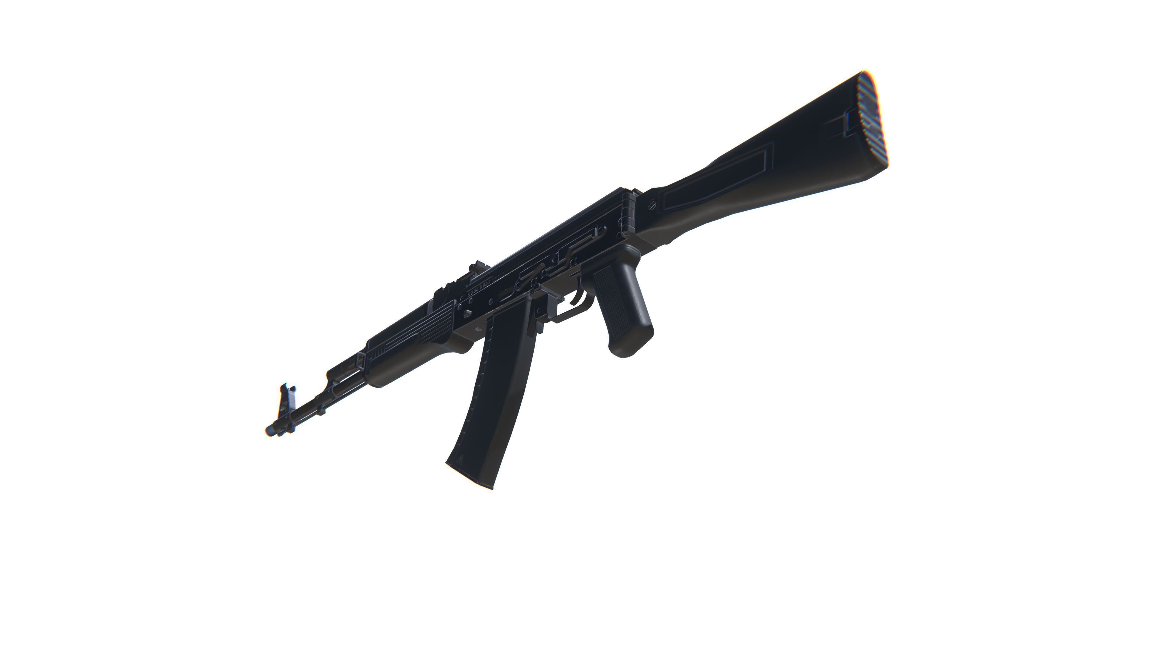 Assault Rifle AK-74M Low-poly 3D model_14