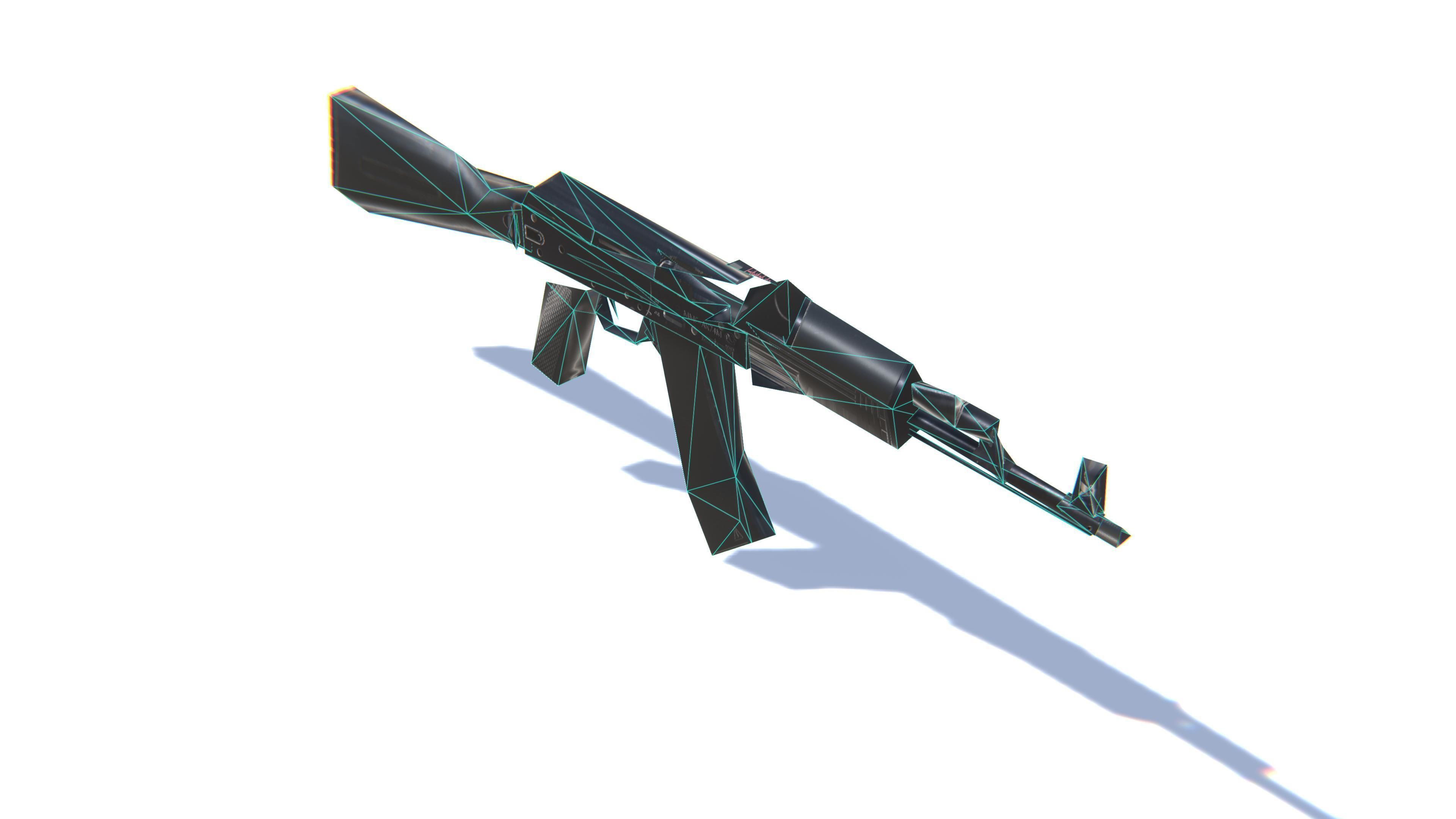 Assault Rifle AK-74M Low-poly 3D model_29