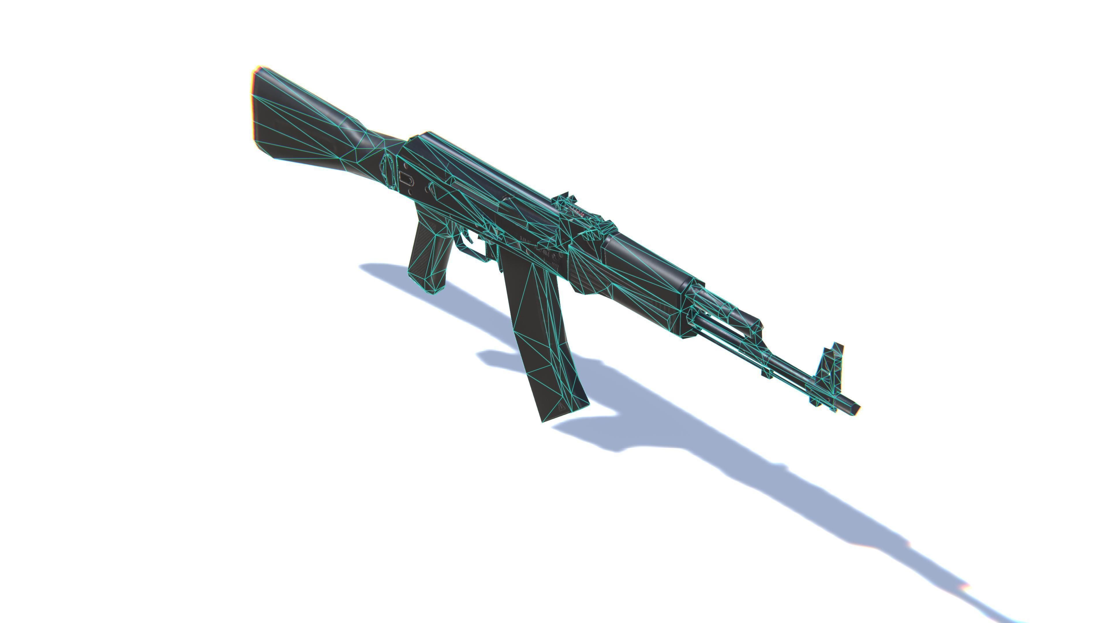 Assault Rifle AK-74M Low-poly 3D model_28