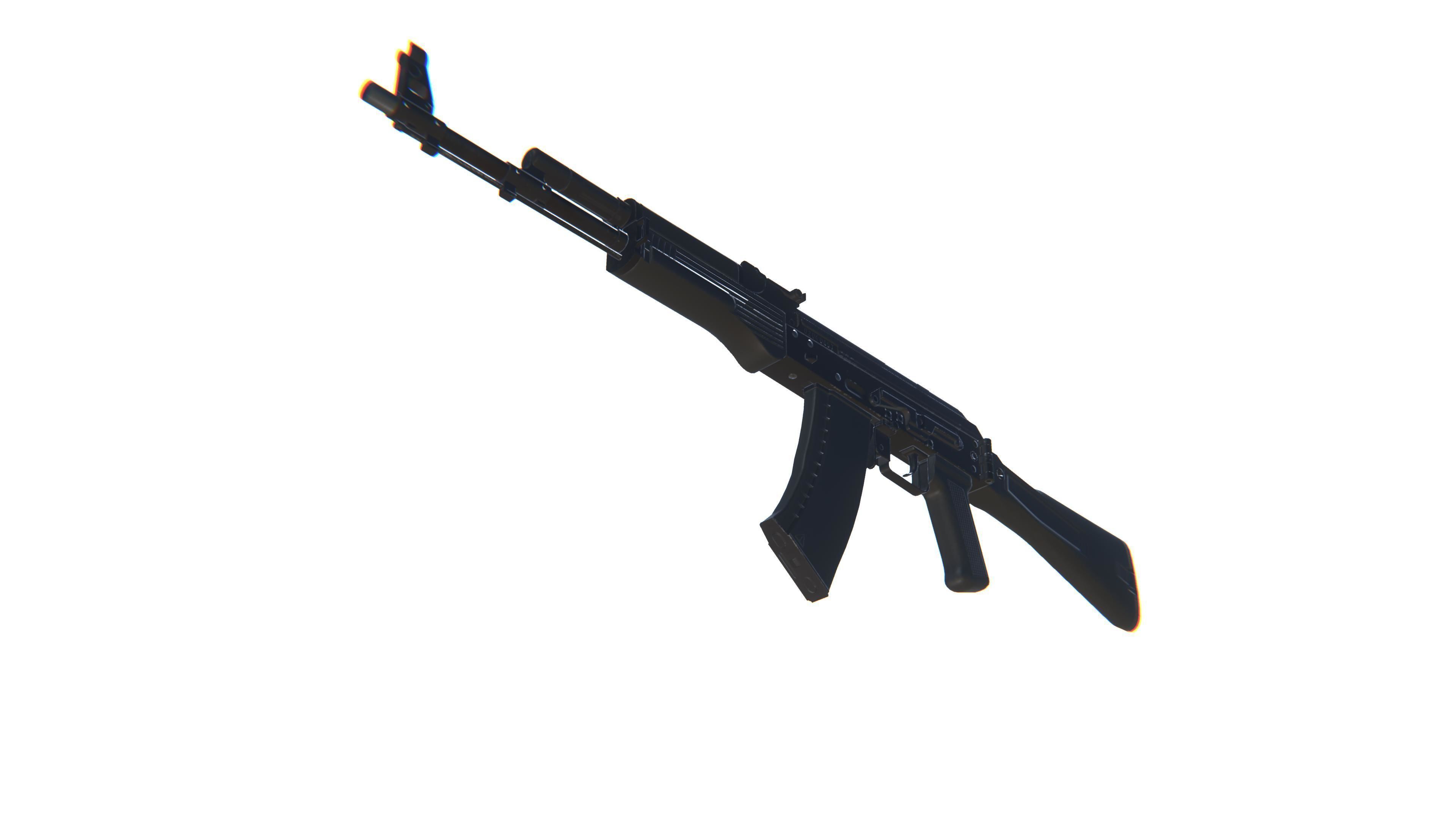 Assault Rifle AK-74M Low-poly 3D model_16