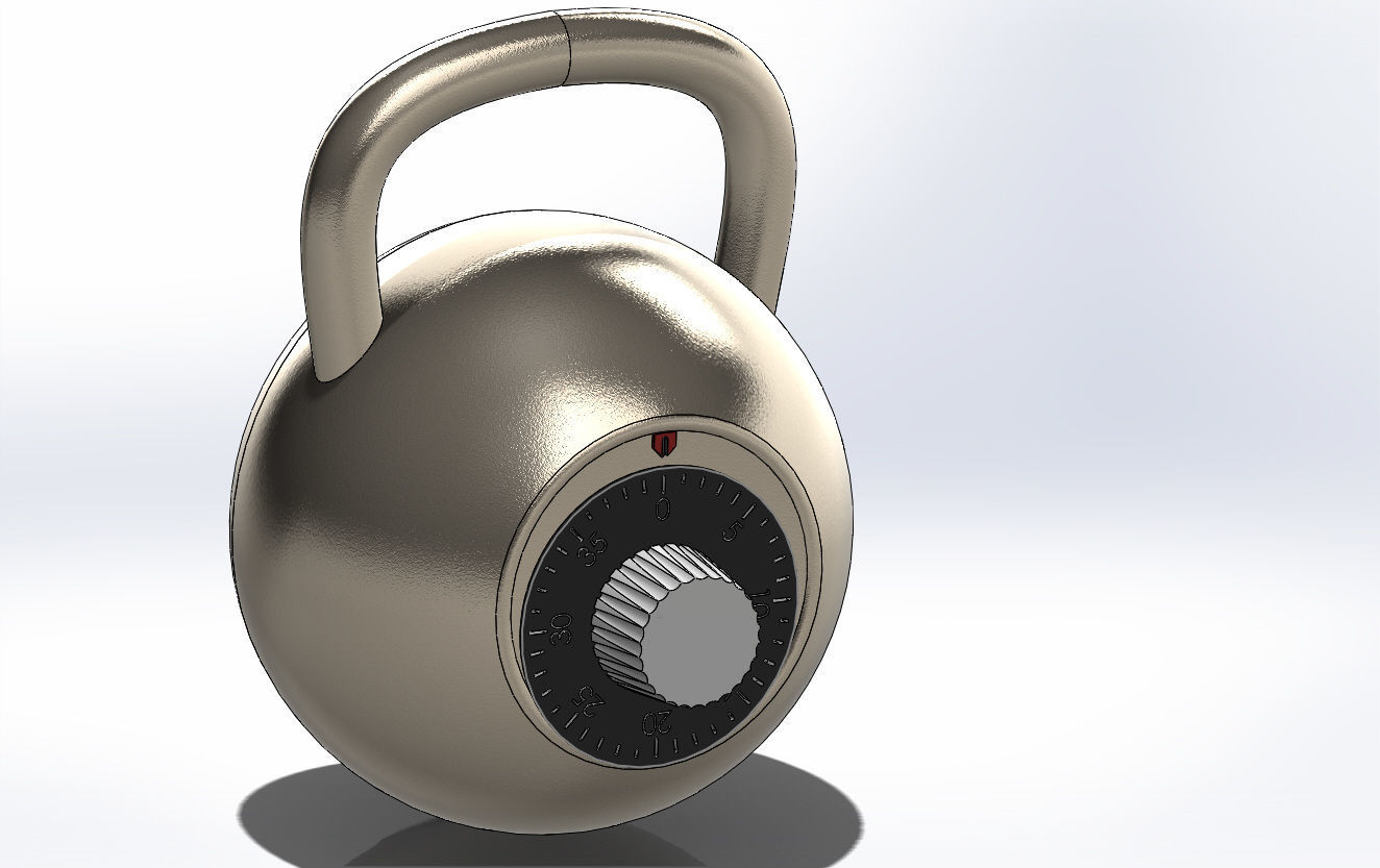 Combination Padlock 3D print model_4