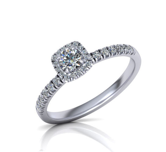 Halo Engagement ring Own design 0177 3D print model