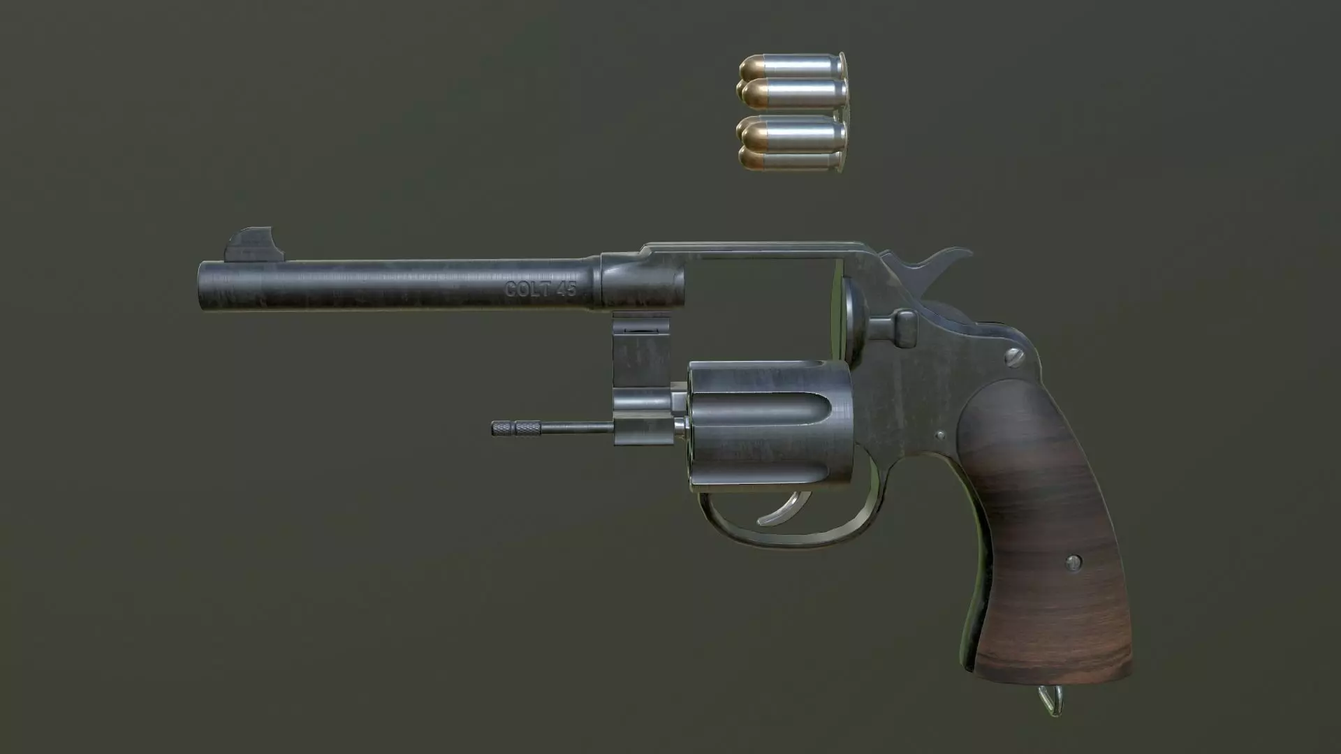 PISTOL M1917 Low-poly 3D model_0