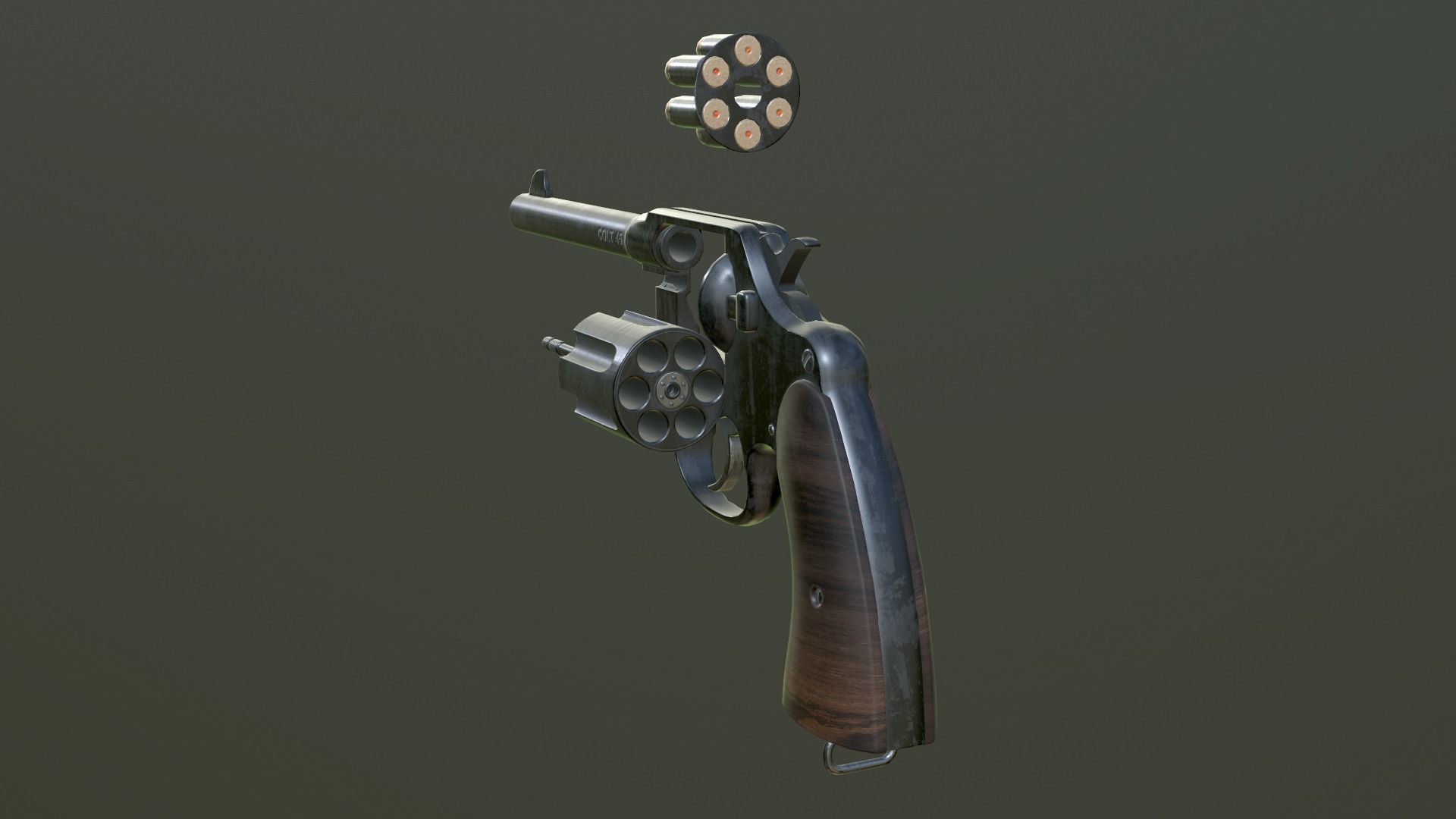 PISTOL M1917 Low-poly 3D model_4