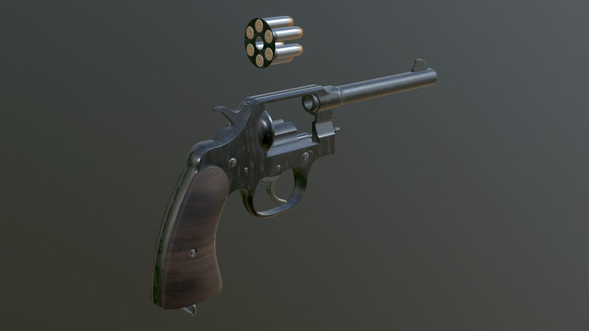 PISTOL M1917 Low-poly 3D model_6