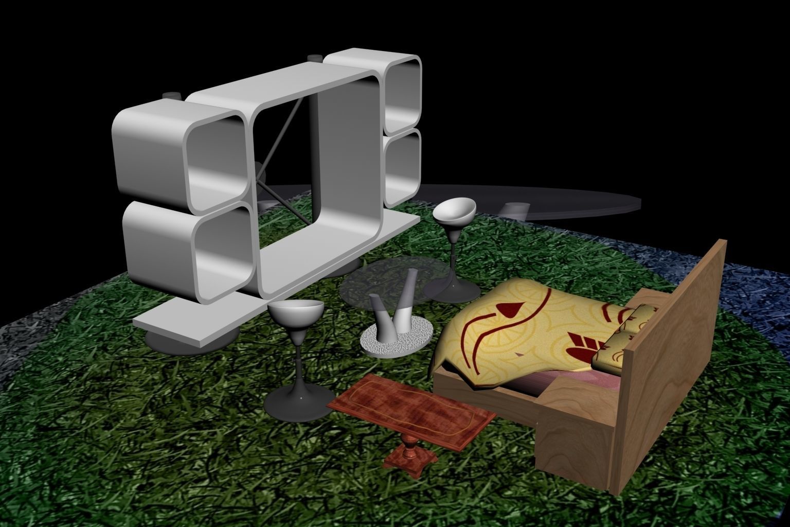 Furniture Collection tv stand Low-poly 3D model_10