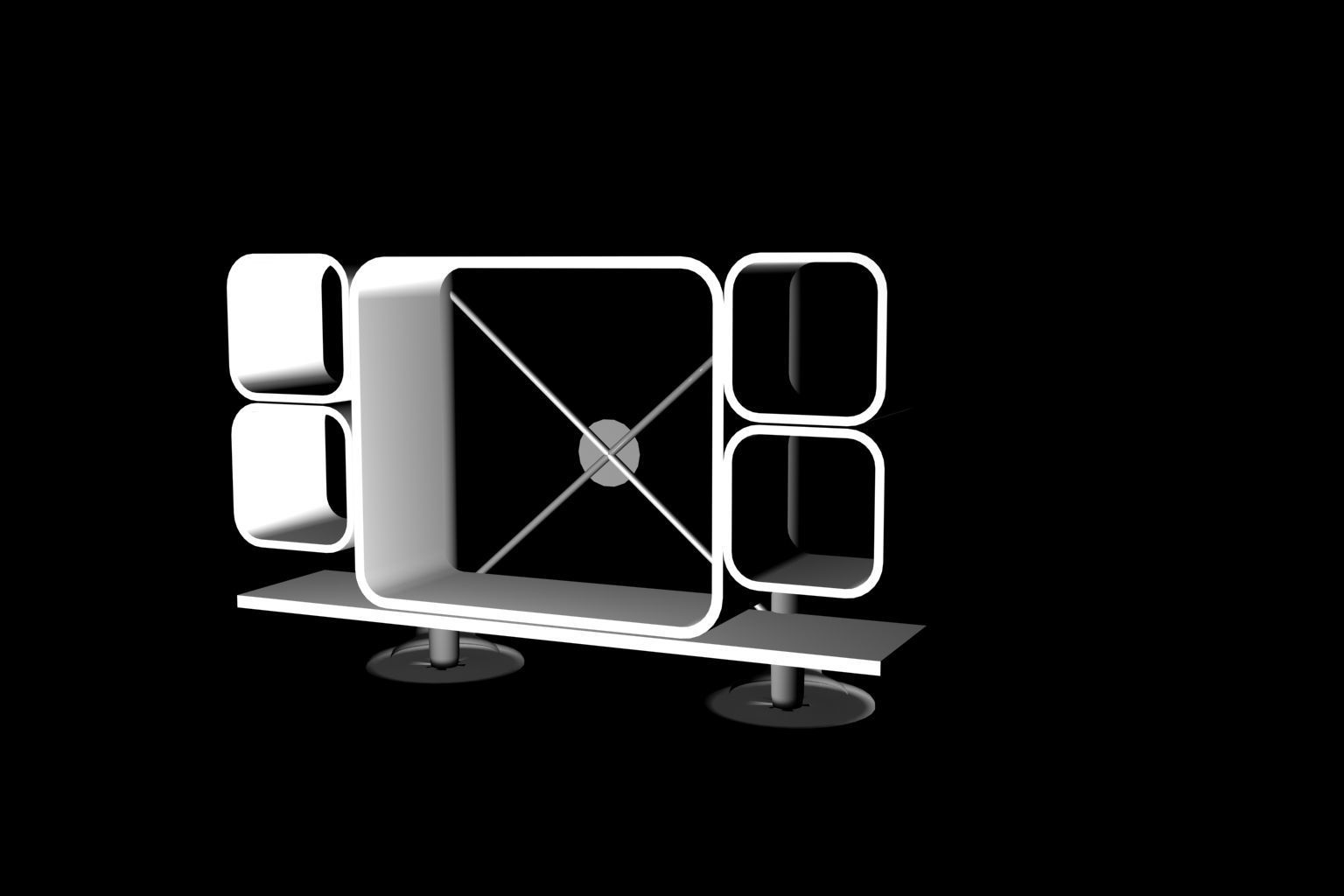 Furniture Collection tv stand Low-poly 3D model_6