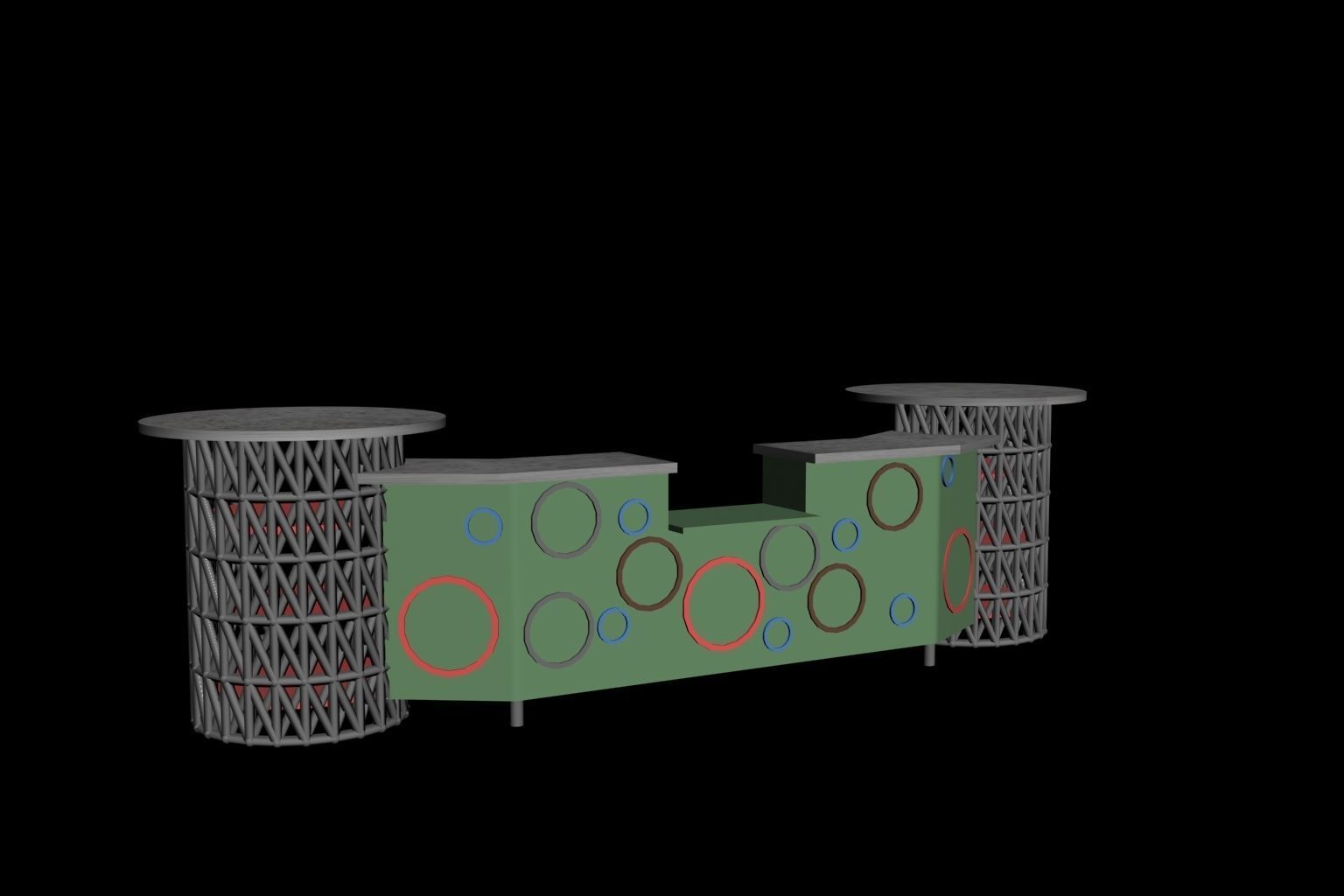Furniture Collection tv stand Low-poly 3D model_4