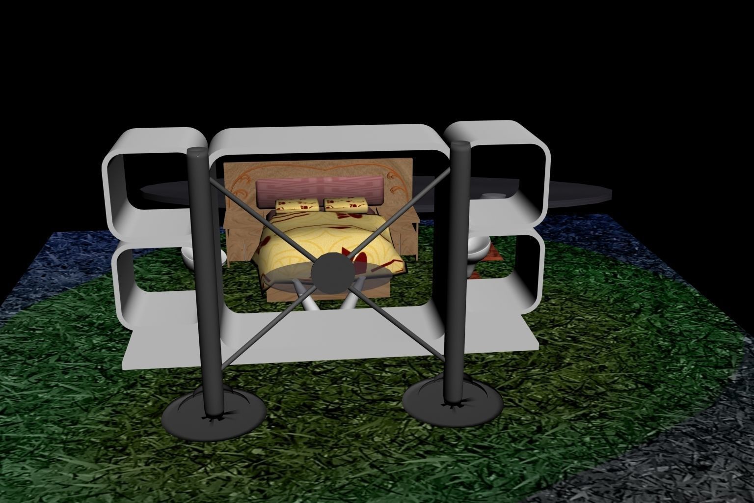 Furniture Collection tv stand Low-poly 3D model_9