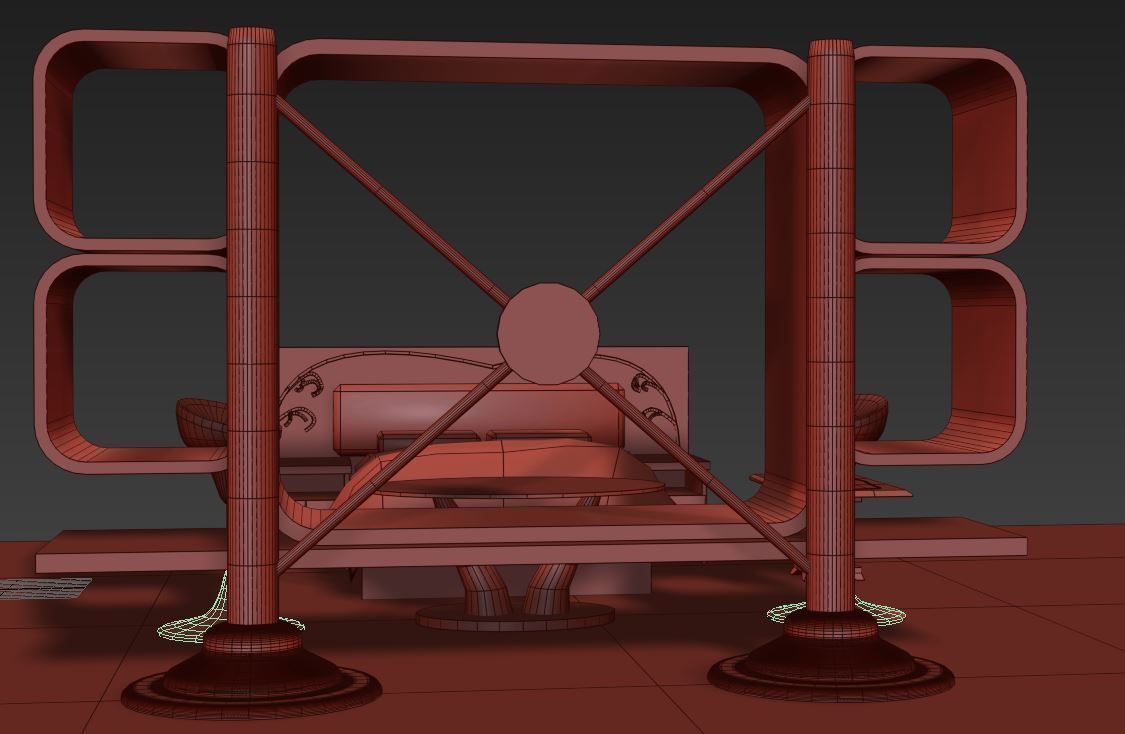 Furniture Collection tv stand Low-poly 3D model_3