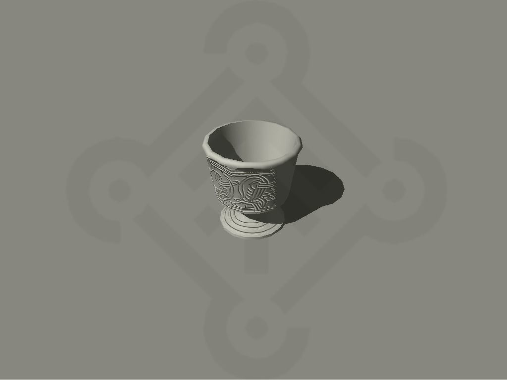 Viking Jelling silver goblet Low-poly 3D model_9