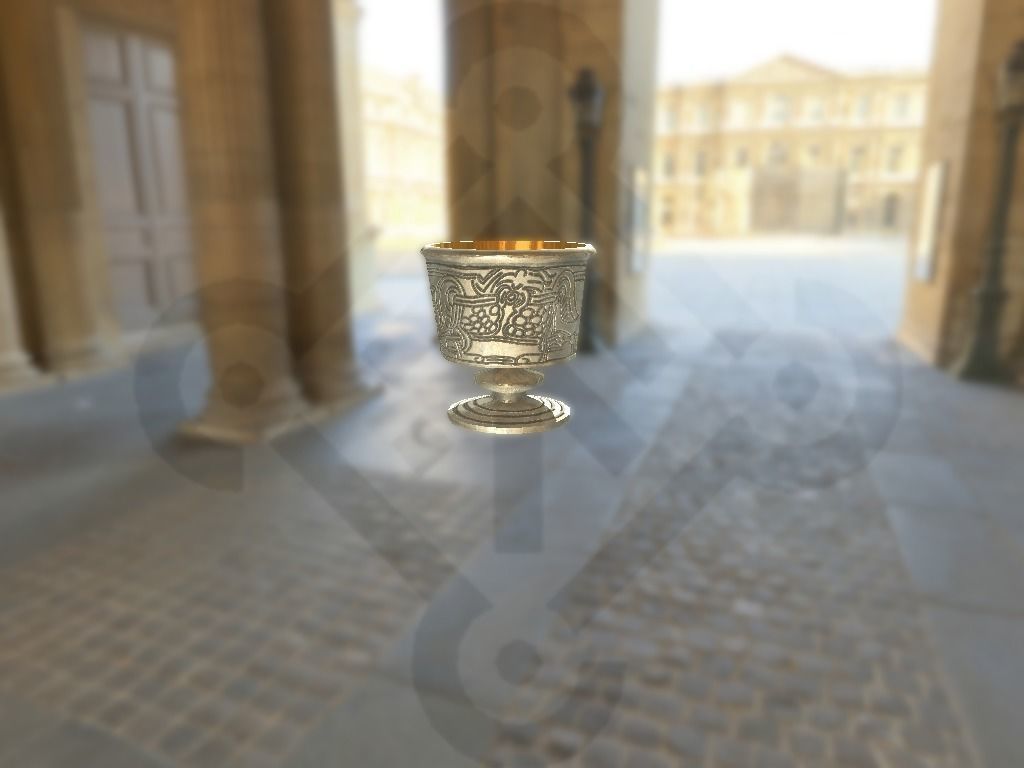 Viking Jelling silver goblet Low-poly 3D model_1