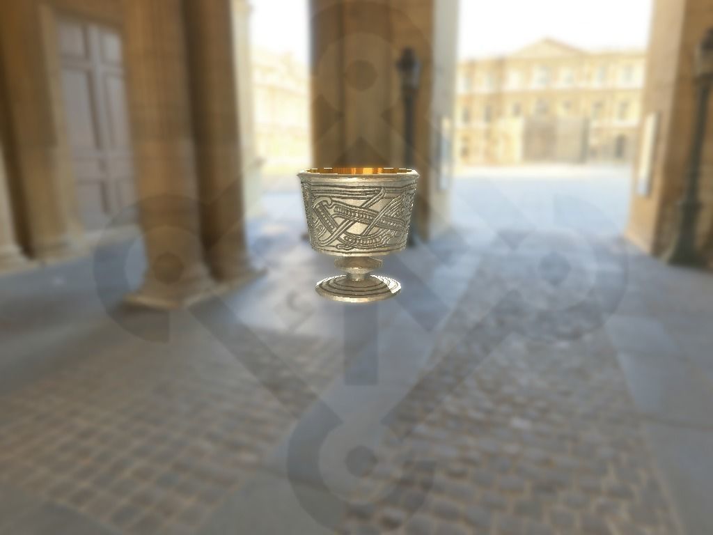 Viking Jelling silver goblet Low-poly 3D model_3