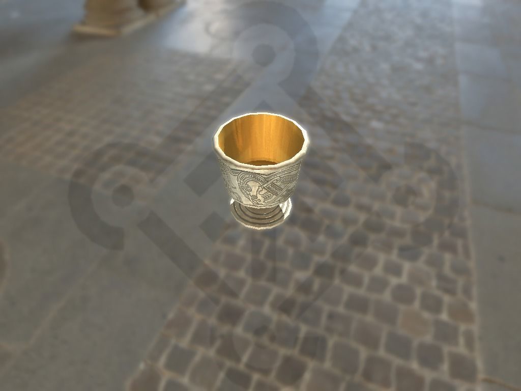 Viking Jelling silver goblet Low-poly 3D model_4