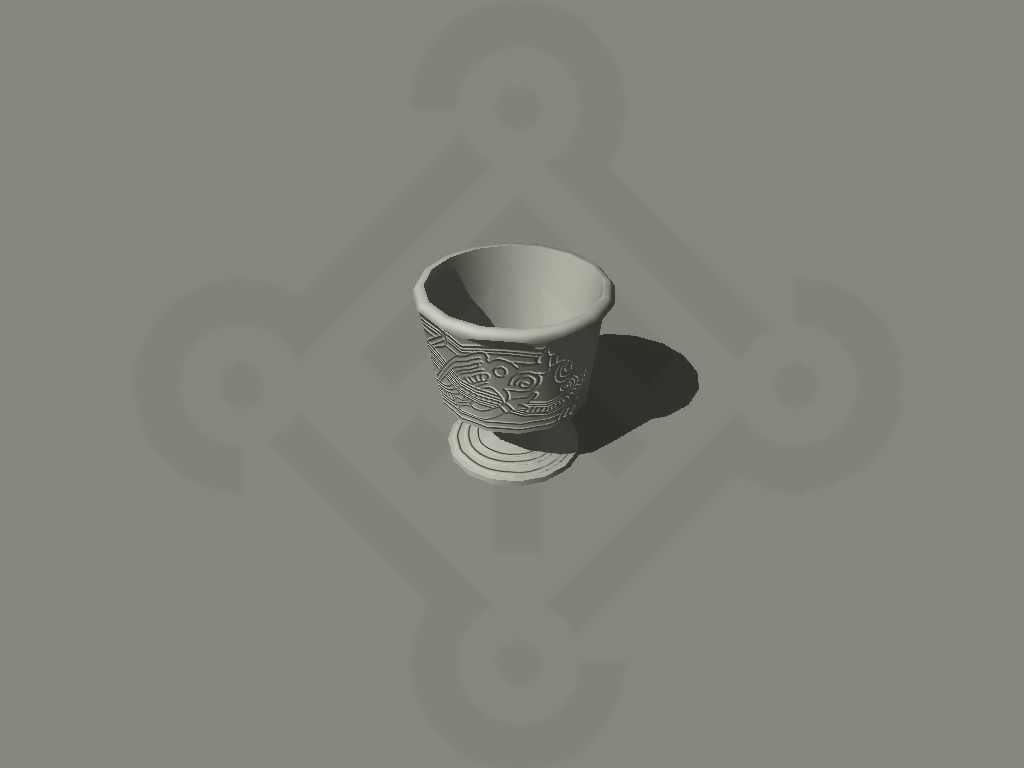 Viking Jelling silver goblet Low-poly 3D model_8