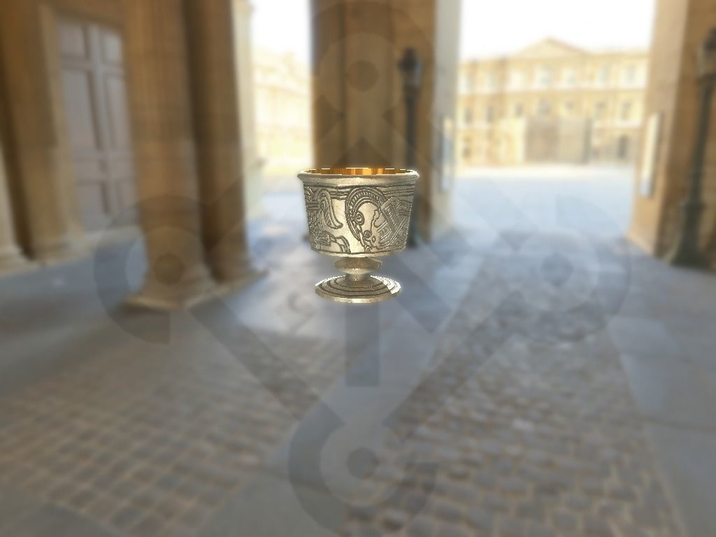 Viking Jelling silver goblet Low-poly 3D model_2