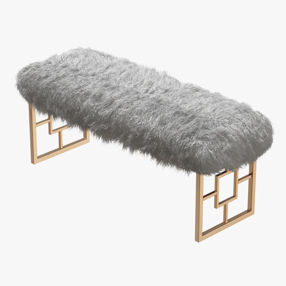 Morris Upholstered Bench 3D model_2