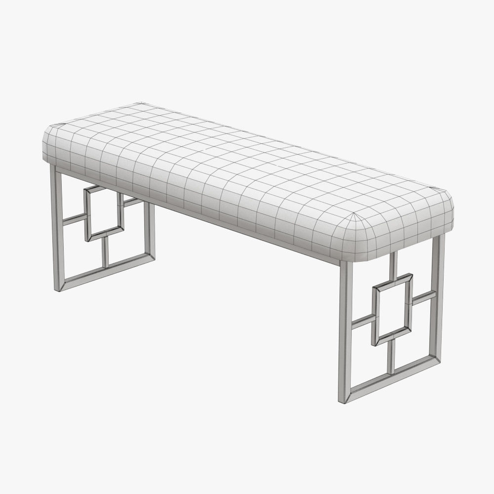 Morris Upholstered Bench 3D model_4
