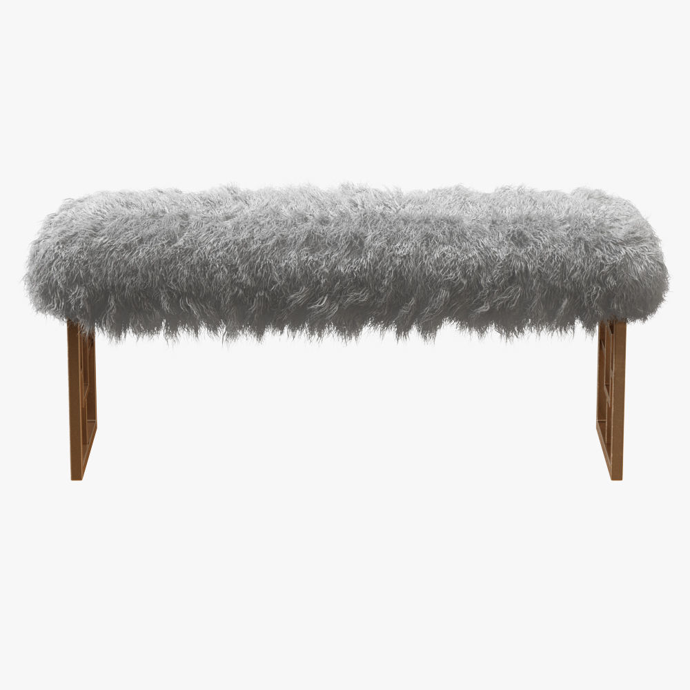 Morris Upholstered Bench 3D model_1