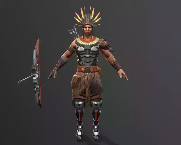 Chief archer Low-poly 3D model
