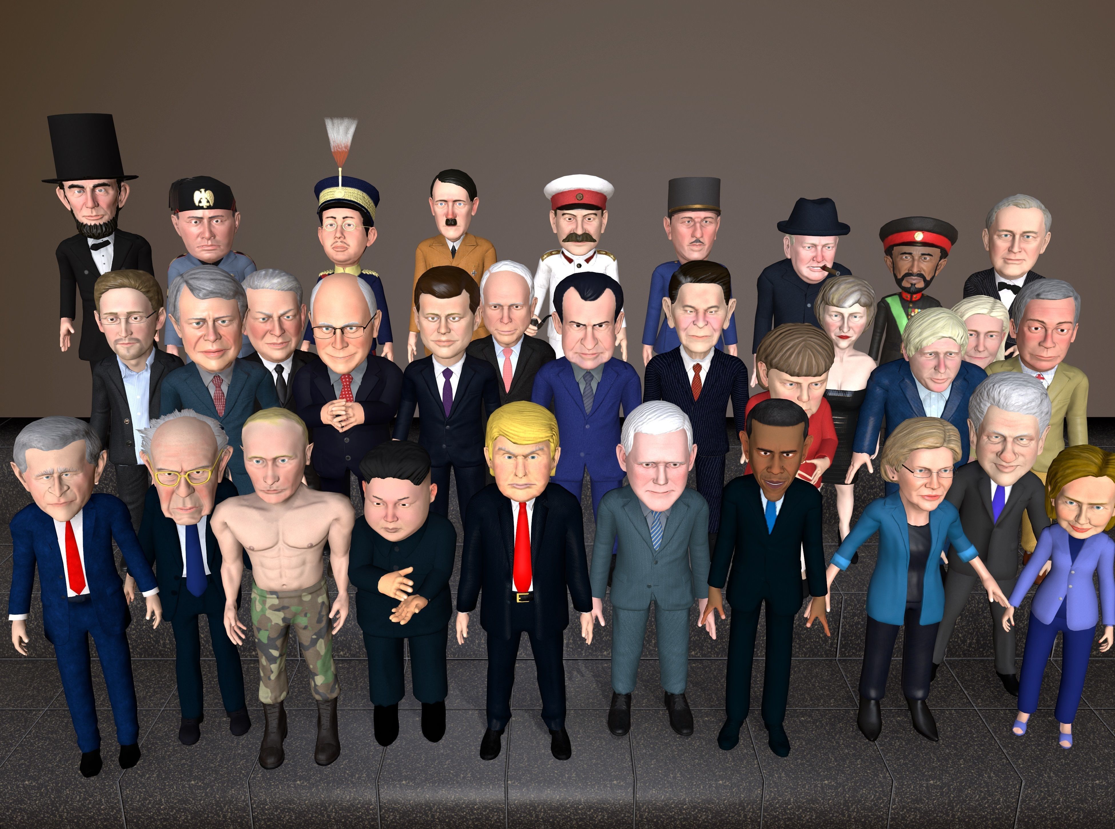 Politicians mega pack Low-poly 3D model_3