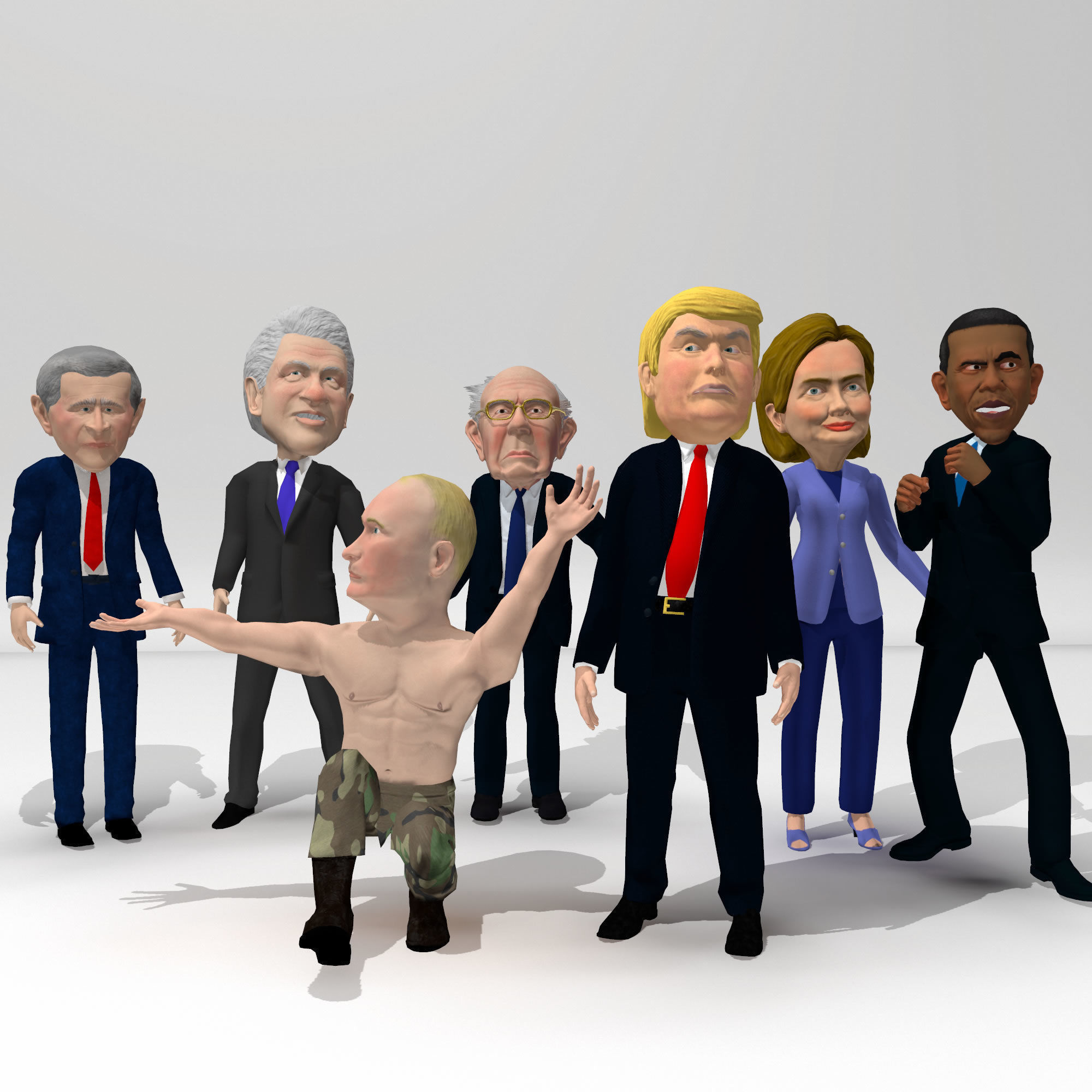Politicians mega pack Low-poly 3D model_9