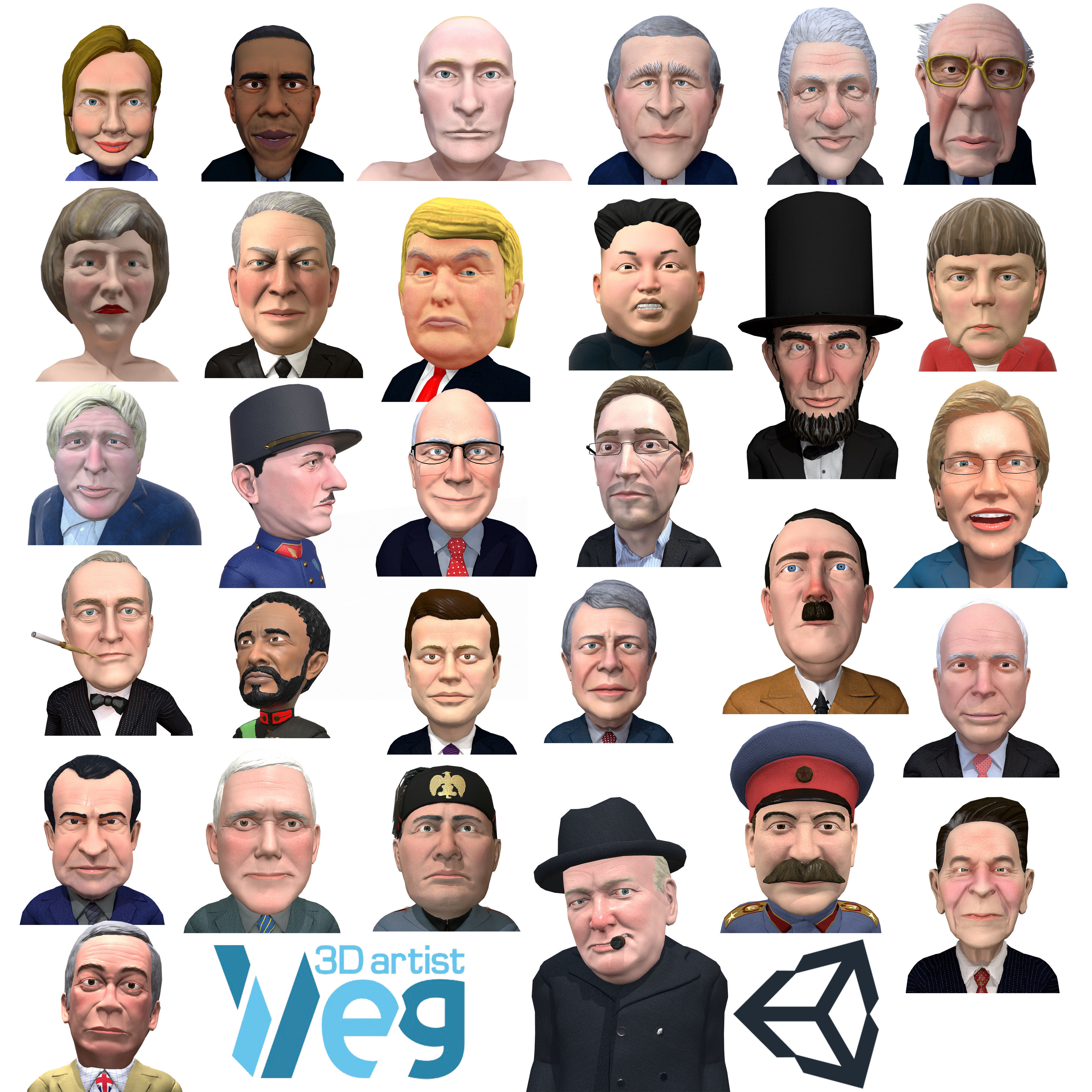 Politicians mega pack Low-poly 3D model_13