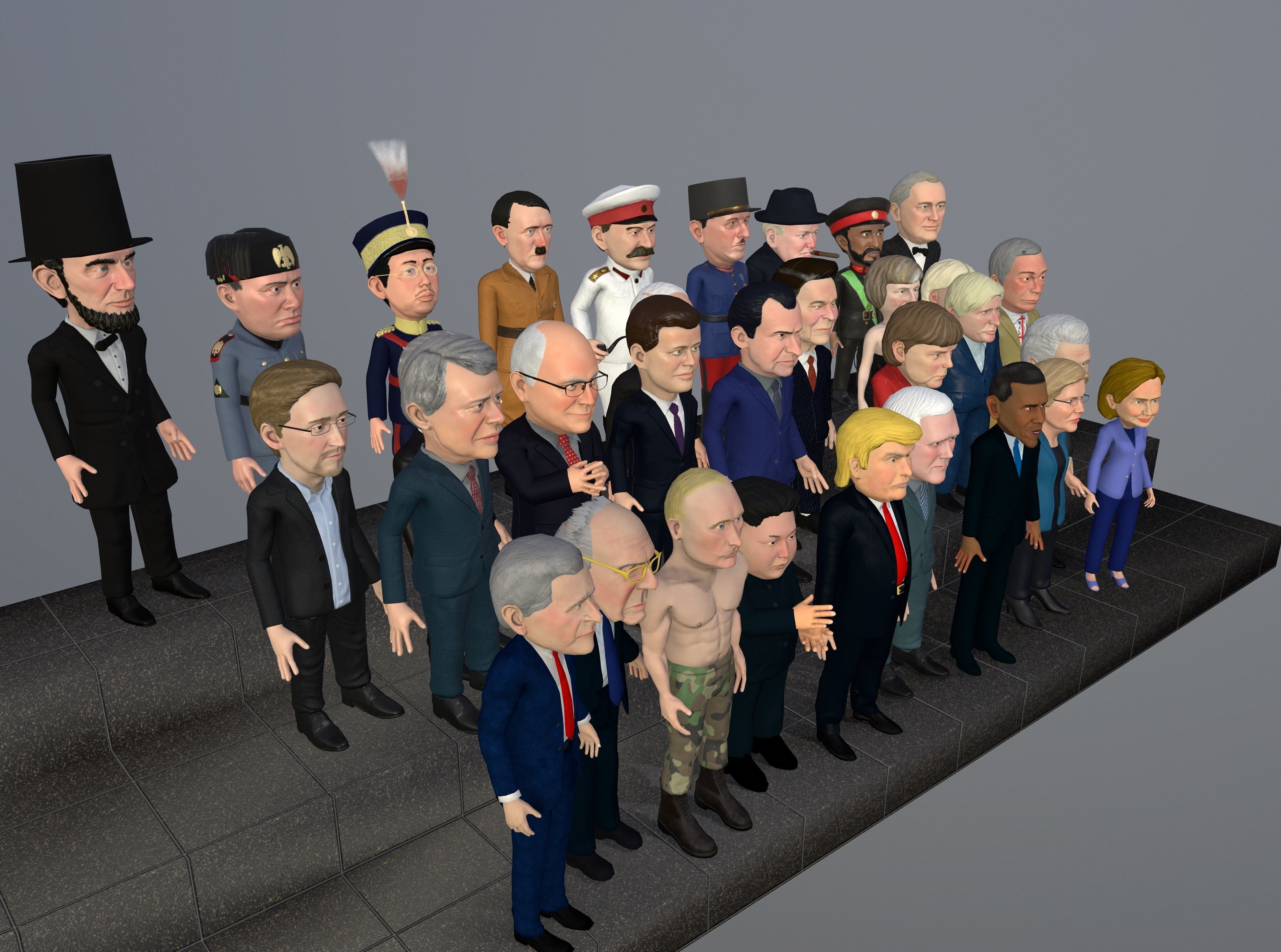 Politicians mega pack Low-poly 3D model_4