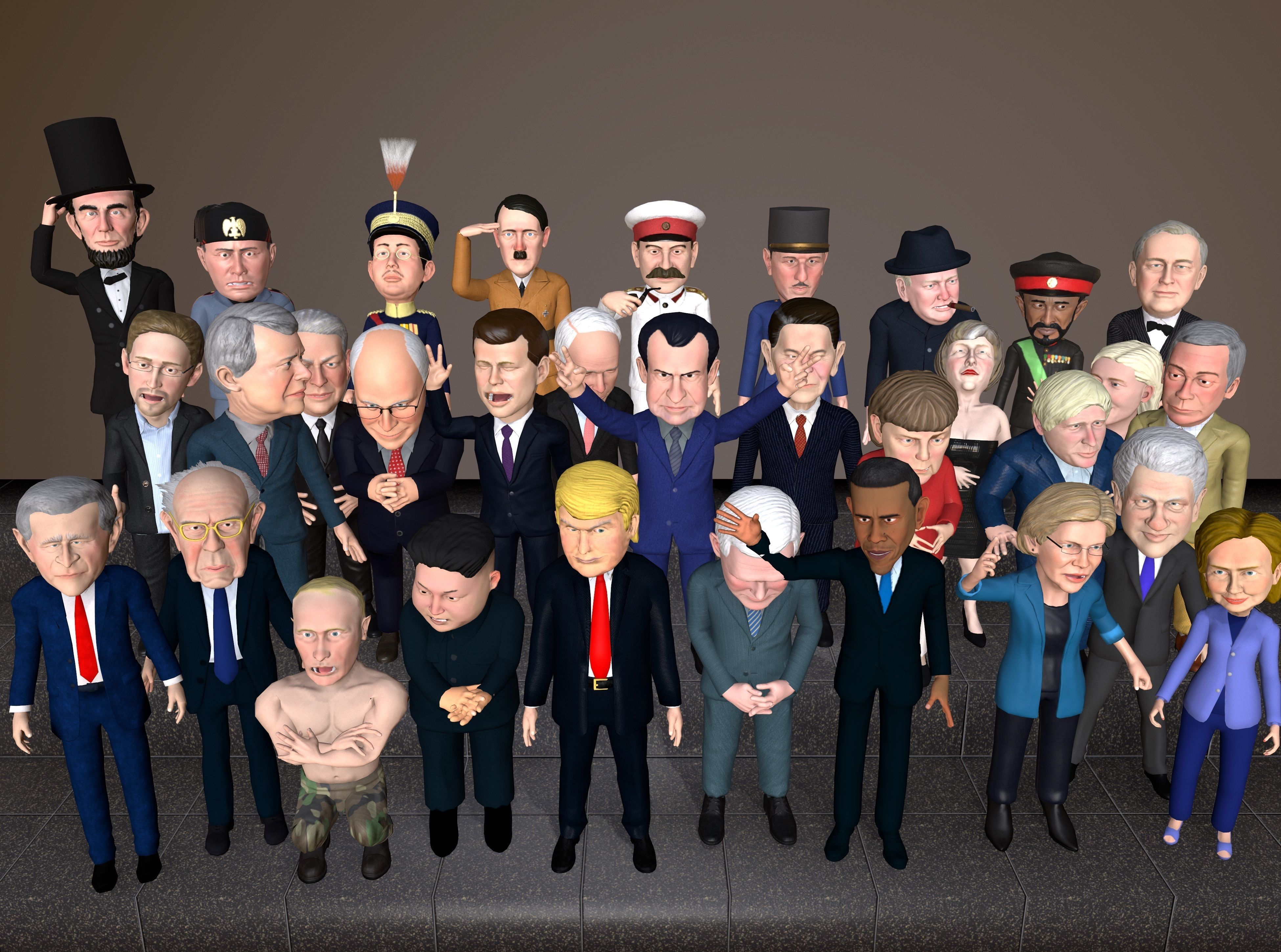 Politicians mega pack Low-poly 3D model_5