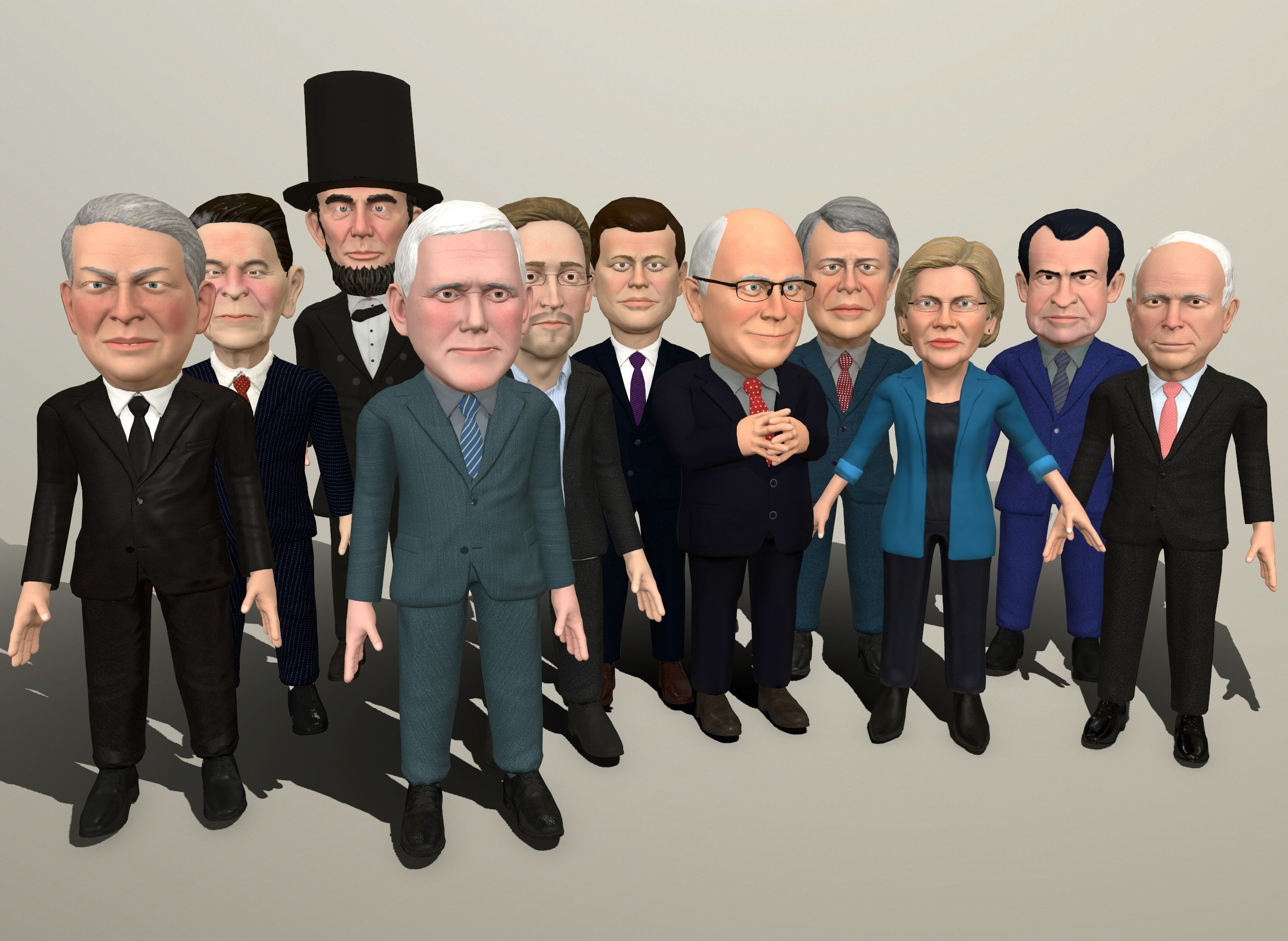 Politicians mega pack Low-poly 3D model_11