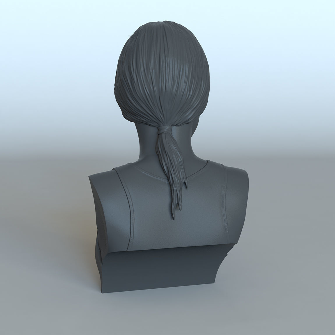 Portrait of a girl with a ponytail 3D print model_8