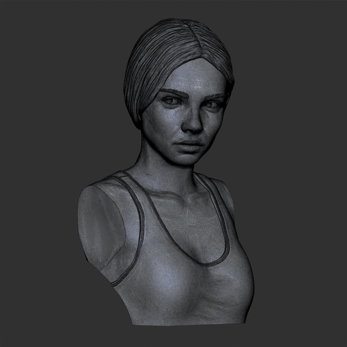 Portrait of a girl with a ponytail 3D print model_11