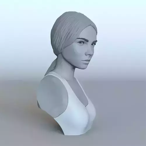 Portrait of a girl with a ponytail 3D print model Portrait of a girl with a ponytail 3D print model