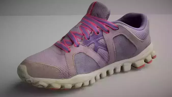 Worn sneaker low poly 3D model Low-poly 3D model