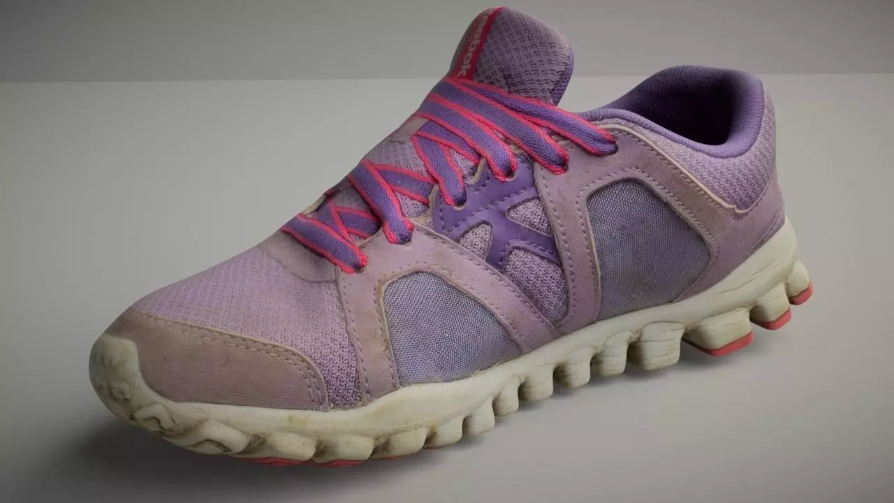 Worn sneaker low poly 3D model Low-poly 3D model