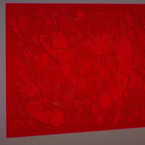 Russian ornament geometric tile decoration red