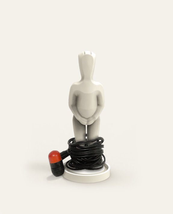 Earphone Holder - Dropped Pants 3D print model_2